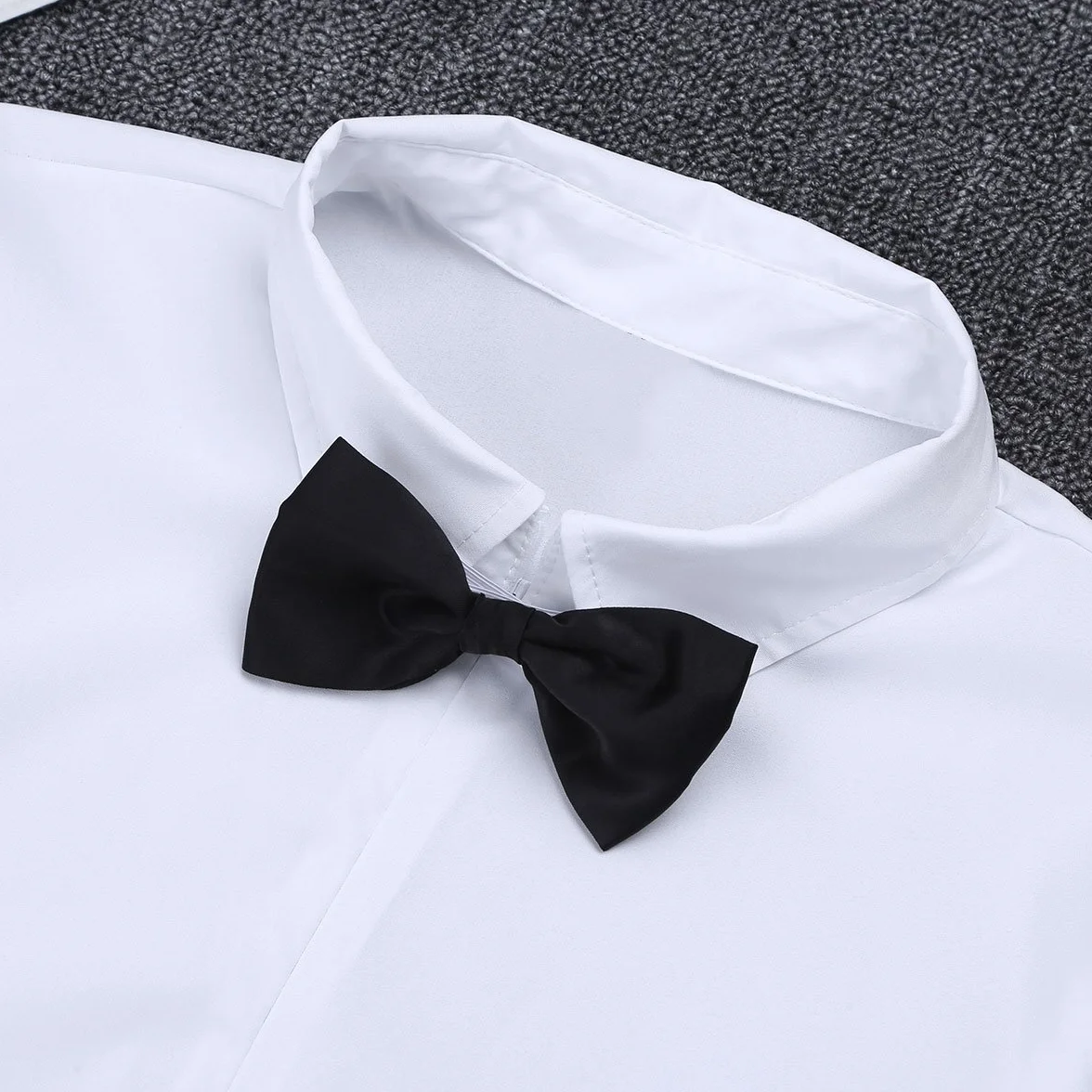 Freebily Camicia Uomo Slim Fit Manica Lunga Casual Body da Ballo Latino Americano con Cravatta Dancewear Pattinaggio Artistico Ghiaccio per Gara Competizione Spettacolo