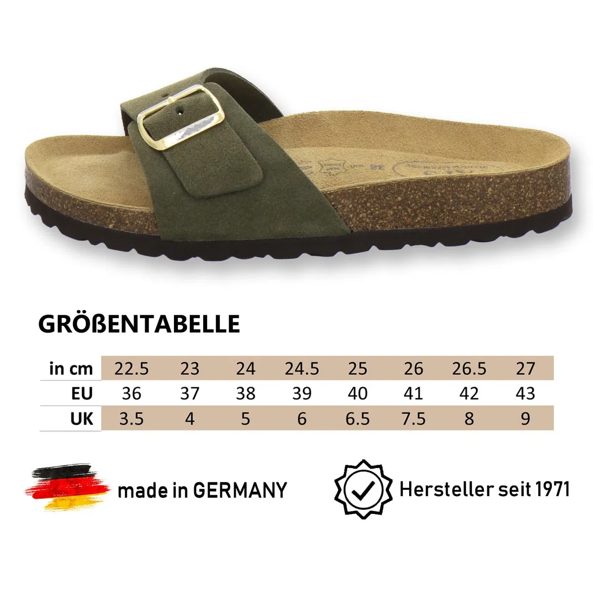 AFS 2112 - Pantofole da donna alla moda, in vera pelle di alta qualità, made in Germany