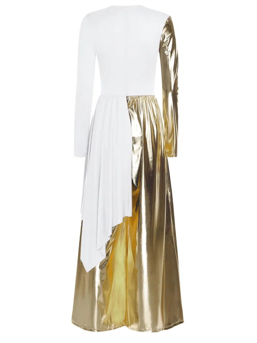 Yhong Corpo Di Danza Liturgica Di Lode Per Donna Pantalone A Gamba Larga Abito Metallico Costumi Preghiera Chiesa
