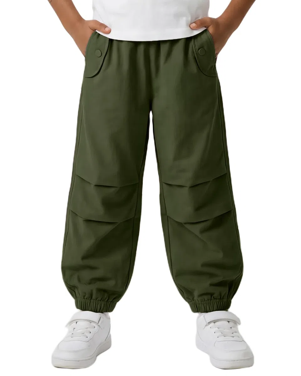 JiAmy Pantaloni cargo unisex per bambini, traspiranti, elasticizzati, pantaloni da paracadute, aderenti, per ragazzi e ragazze, per sport all'aria aperta, con tasche, per 5-14 anni