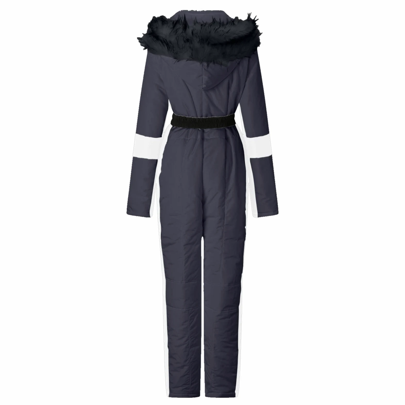 Tuta da neve da donna, intera, calda, per sci e snowboard, con cappuccio in pelliccia e guanti, impermeabile, abbigliamento per la neve, moda femminile
