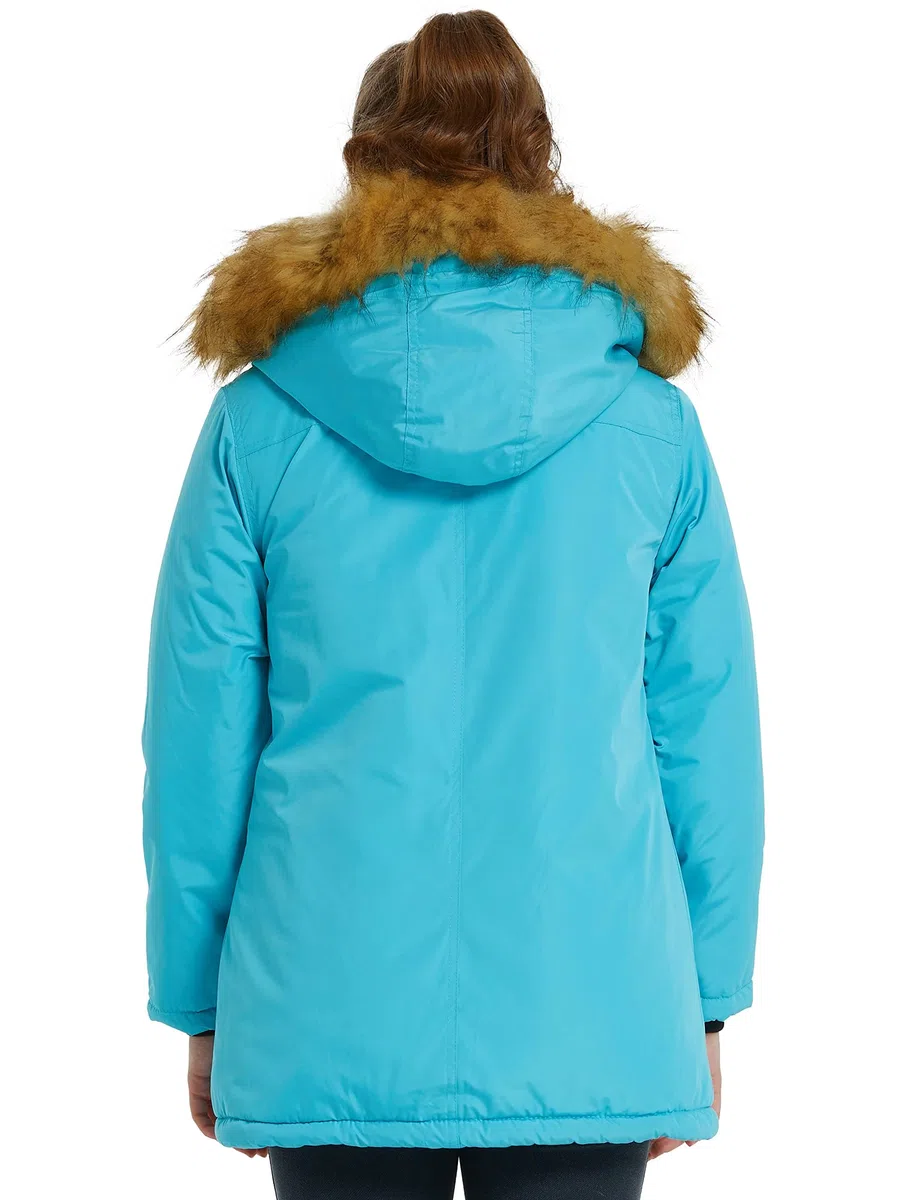 ZSHOW Cappotto Medio Lungo Invernale Caldo Parka con Cappuccio in Pelliccia Sintetica Giacca Imbottita Spessa Giubbotto Idrorepellente Bambina