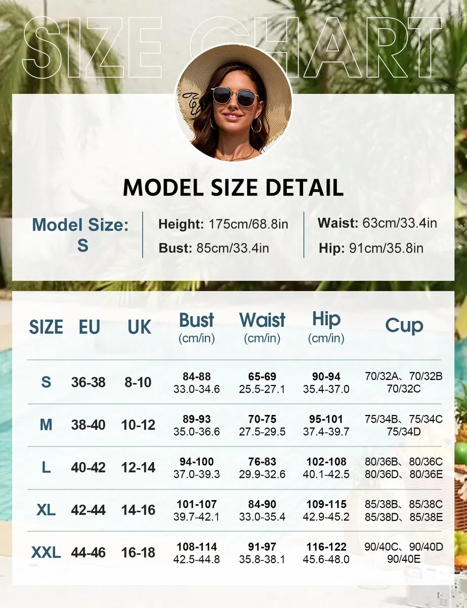 Costume Intero Donna Sexy Scollo a V Push Up Controllo Addominale Swimsuit Abbellimento con Bottoni Metallici Spalline Regolabili Costumi da Bagno da Spiaggia