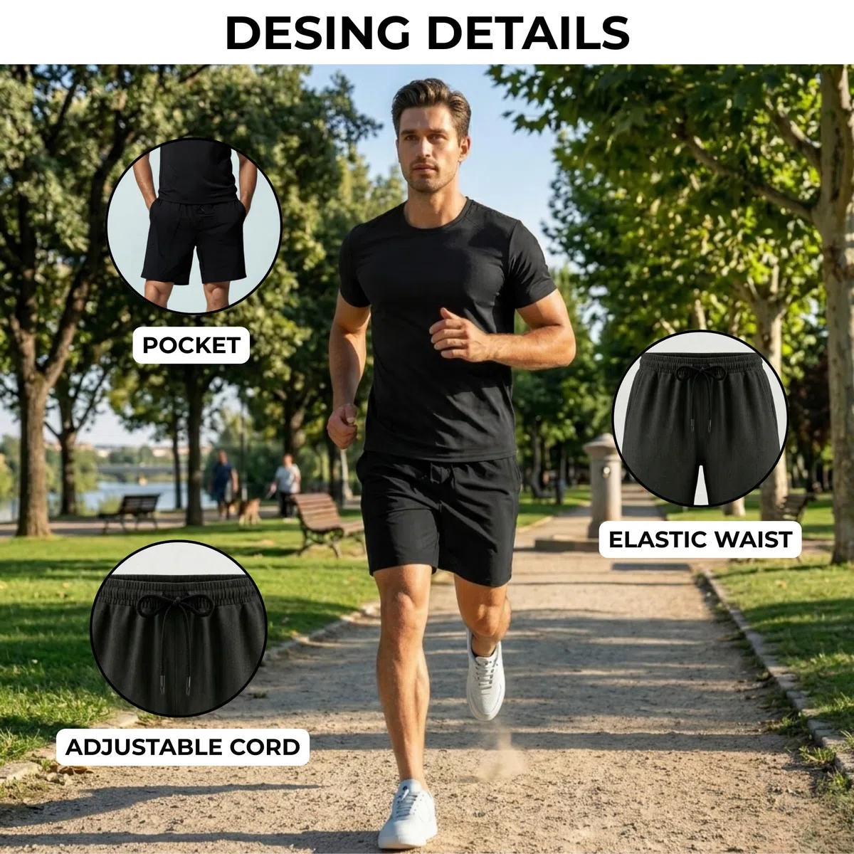 MAGIC SELECT Completo Sportivo Corto Uomo Estate. Maglietta e Pantaloni Corti Leggeri e Traspiranti con Tasche e Cordoncino Regolabile, Chandal Ideale per Gym, Running e Allenamento