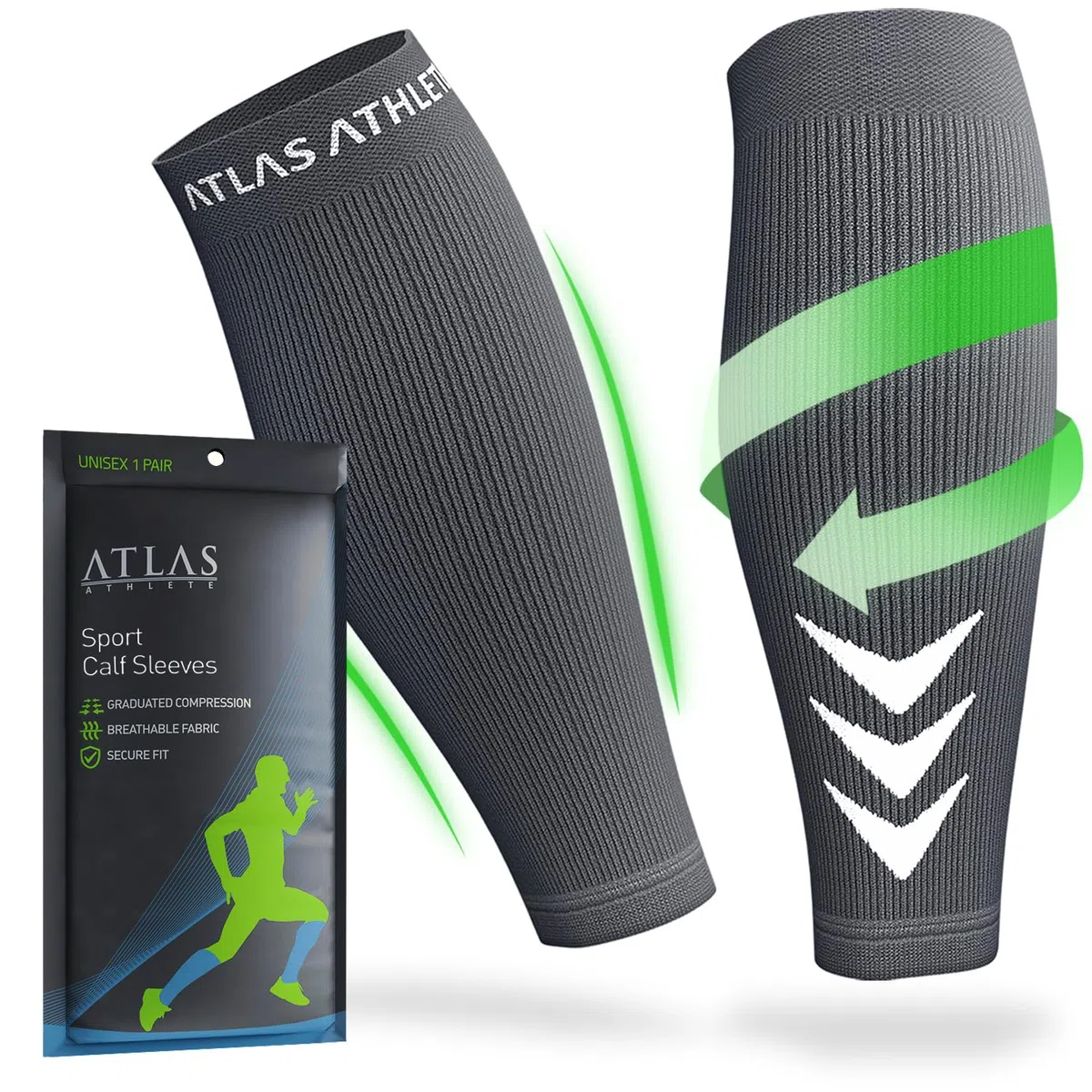 Polpaccera Compressione Uomo Donna - Calze Running Compressione Per Corsa, Ciclismo, Calcio, Basket e CrossFit - 1 paio