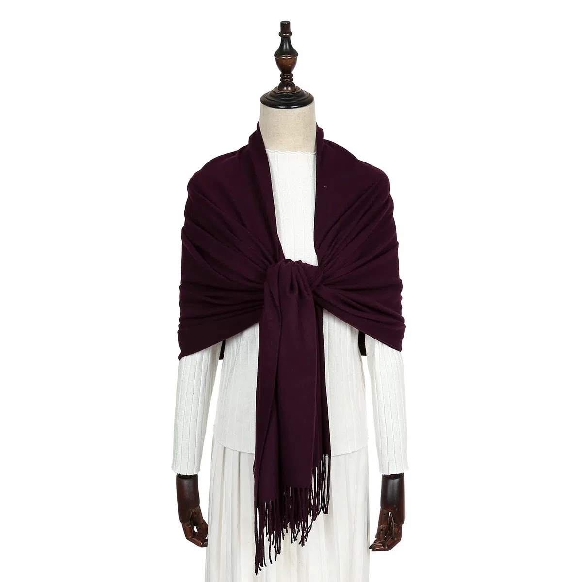 RIIQIICHY Sciarpa Scialle Donna Stola Invernale Pashmina Elegante Cerimonia Con Frange