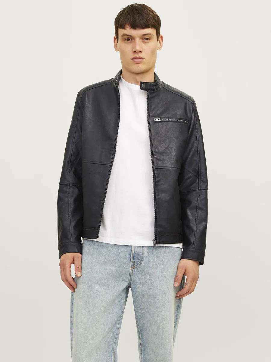 JACK & JONES Synthetic Leather Jacket Synthetic Leather Jacket