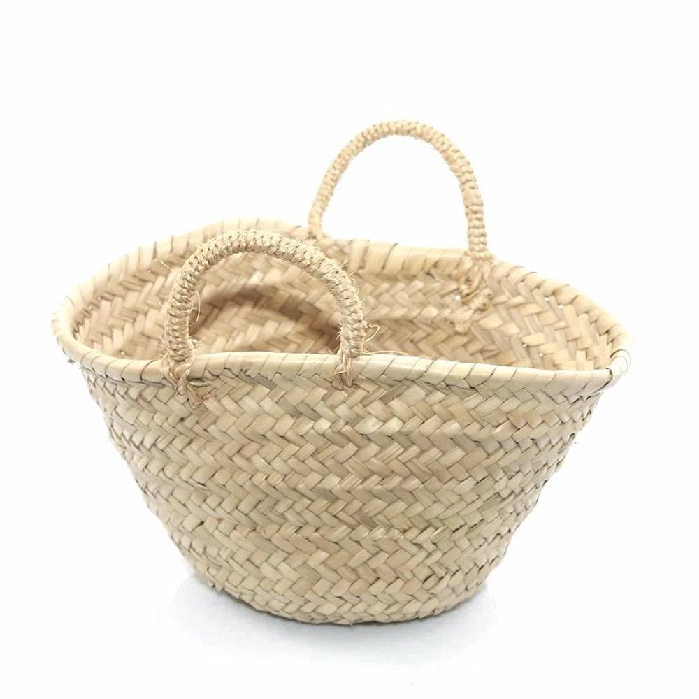 Borsa a mano palma tonda manici in sisal 20x12h mini