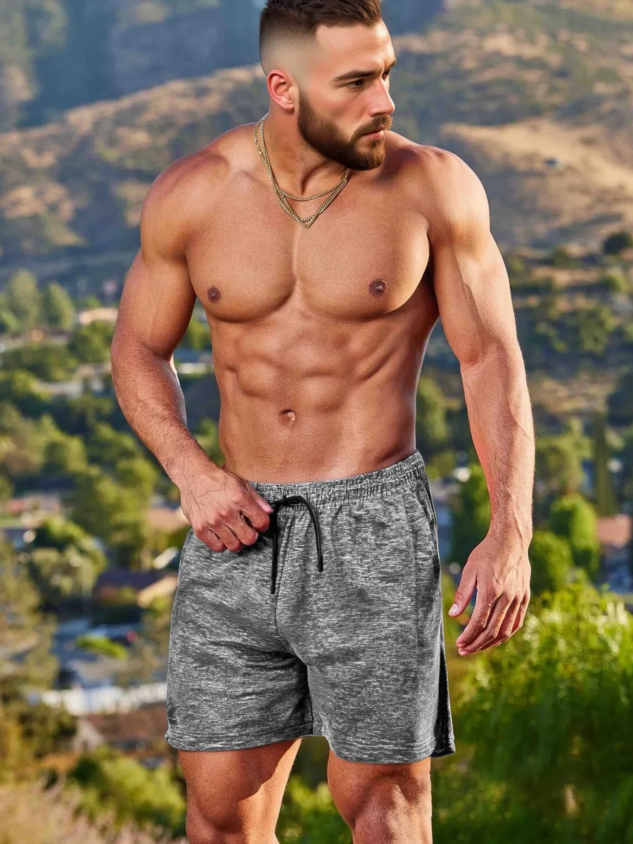 Lehmanlin Pantaloncini Sportivi da Uomo Pantaloncini da Bodybuilder Running Shorts Quick Dry,5 Pollici