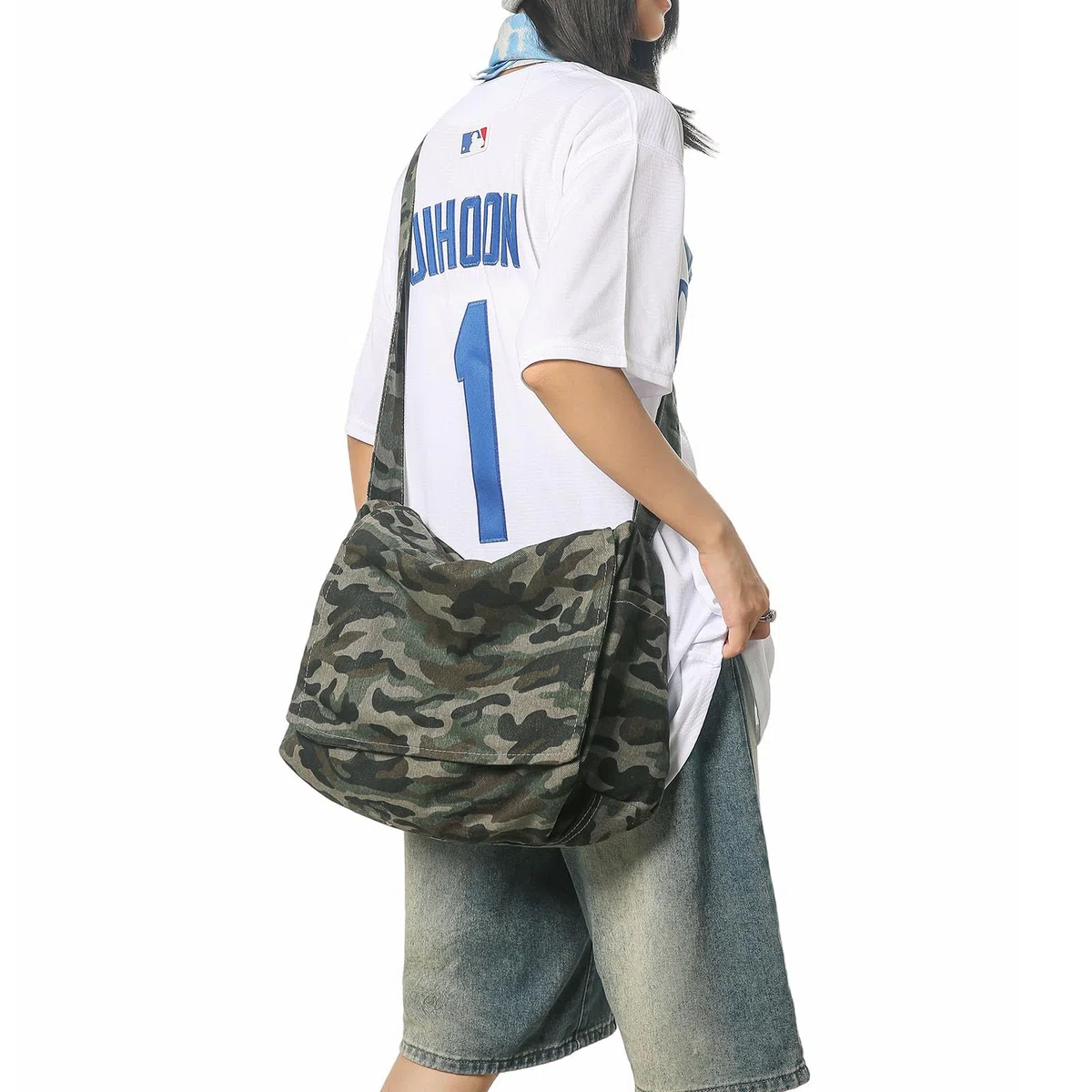 Cavans - Borsa a tracolla unisex, grande da donna, in tessuto, per uso quotidiano, ufficio, scuola, viaggi