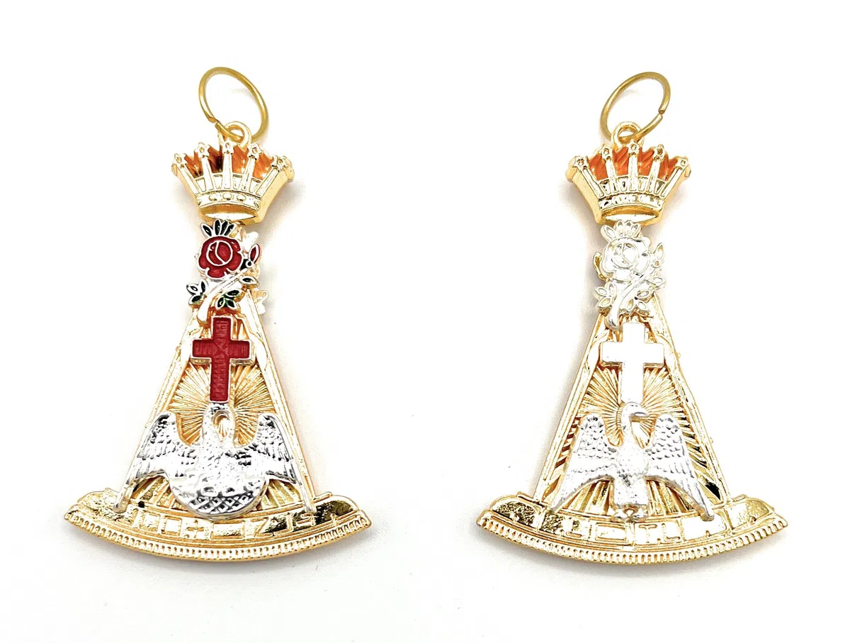 Masonic Rose Croix 18° Grado Gioiello Doppio Lato