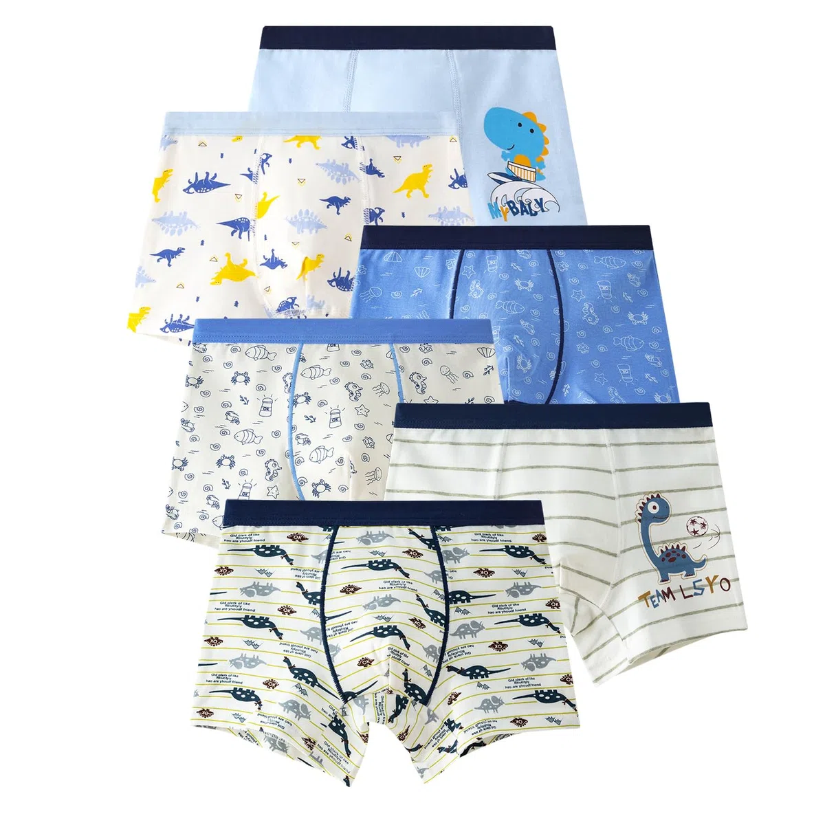 Boxer Bambino Ragazzo Mutande Bambini 6 Pezzi Ragazzi 2-11 Anni