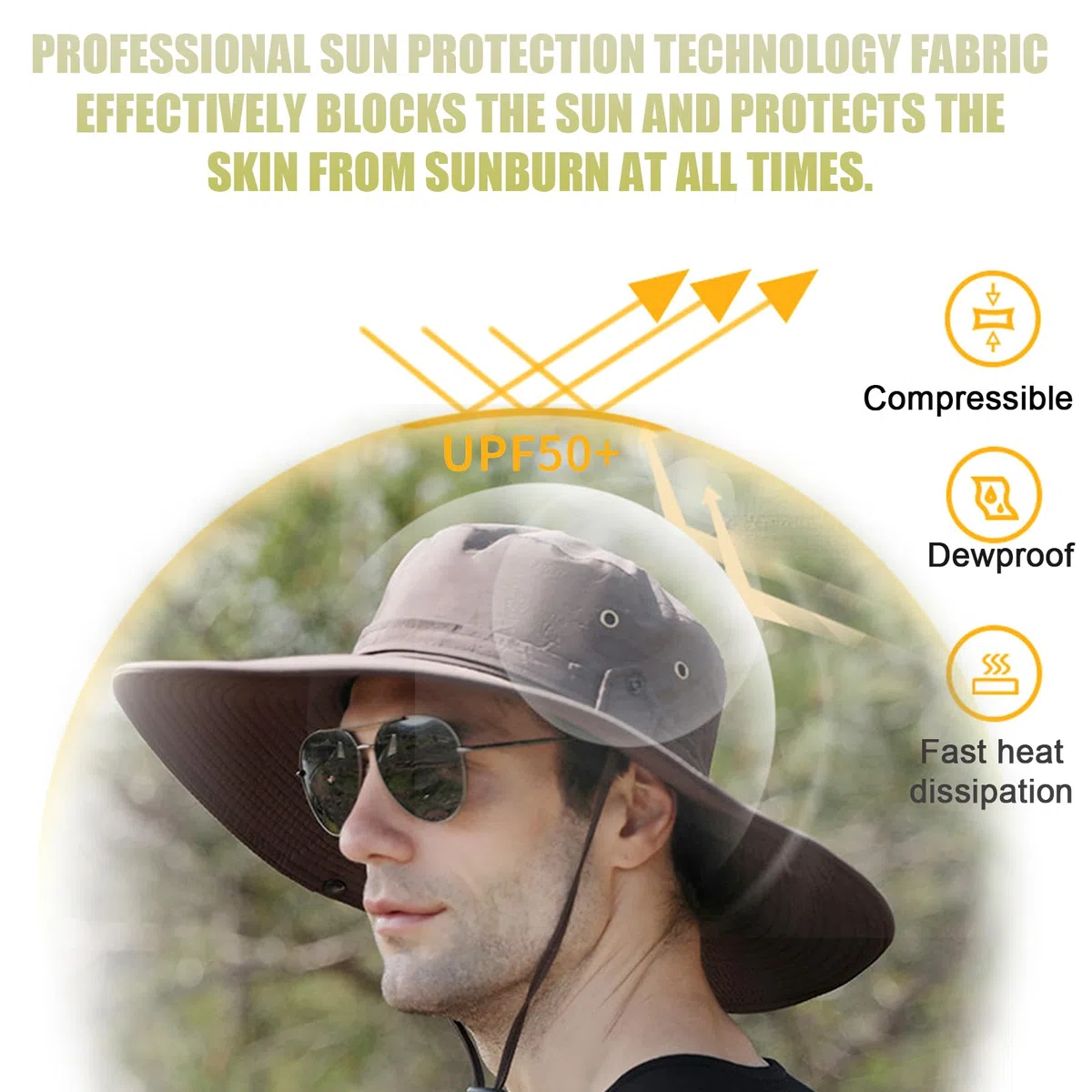 TYXHXTF Bucket Hat, Cappello Pescatore Uomo Donna, Cappello Safari, Tesa Larga Bucket Hat, Anti-UV Pieghevole Cappello da Sole, Traspirante Impermeabile, per Safari Esterno Escursionismo