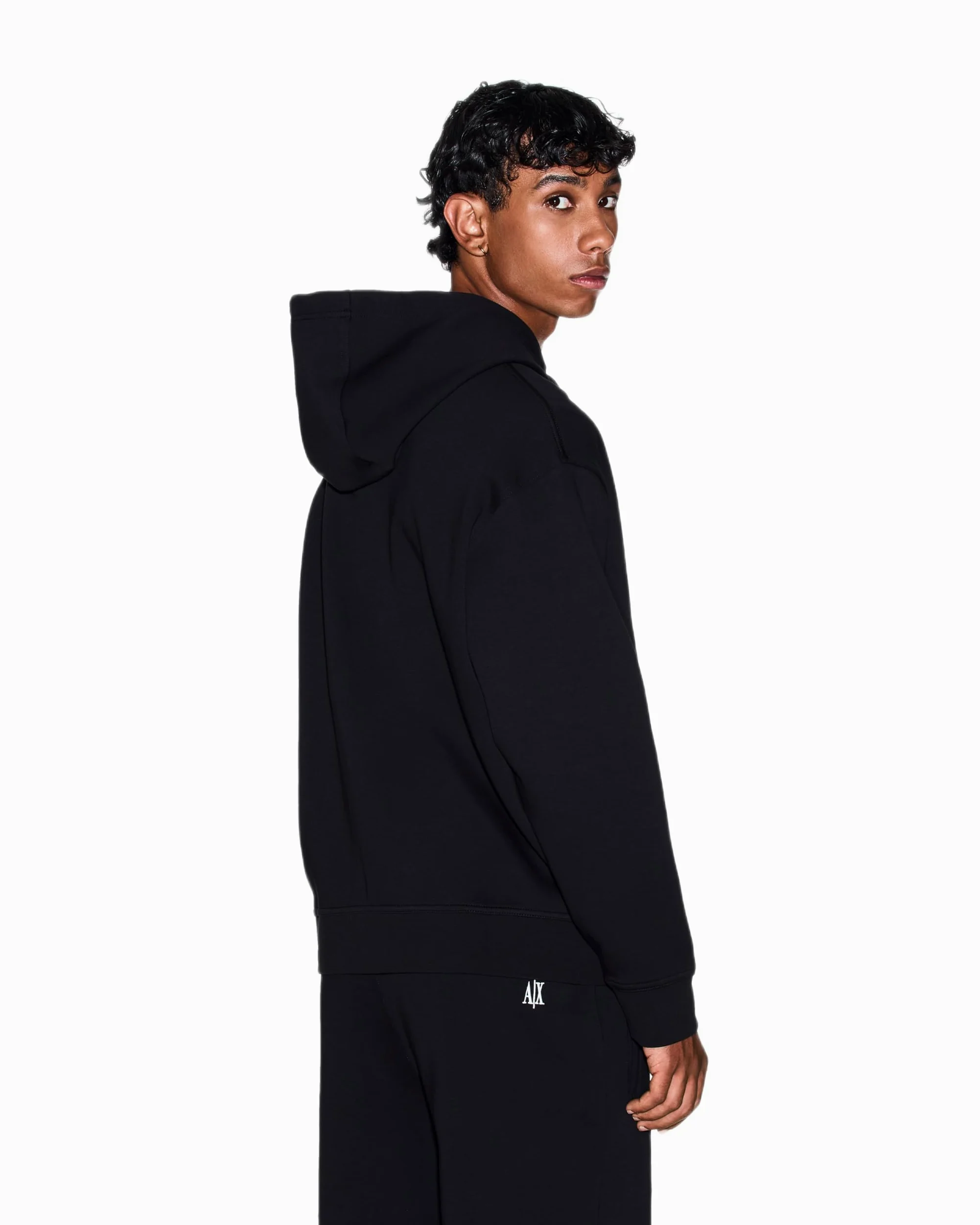 Armani Exchange Icon Project, Emboidered Logo, Full Zip Felpa con Cappuccio Uomo (Pacco da 1)