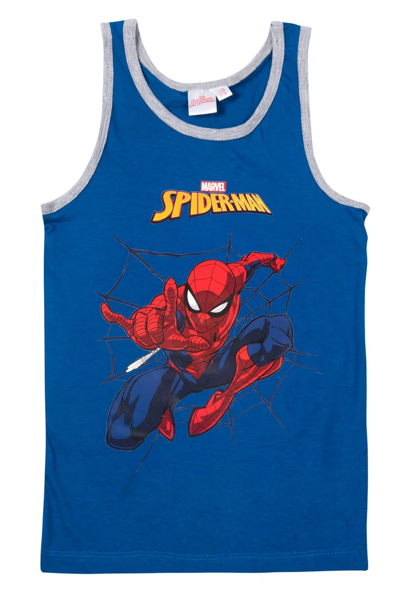 Marvel Spiderman - Canottiera intima per bambini, colore grigio/blu (confezione da 2)