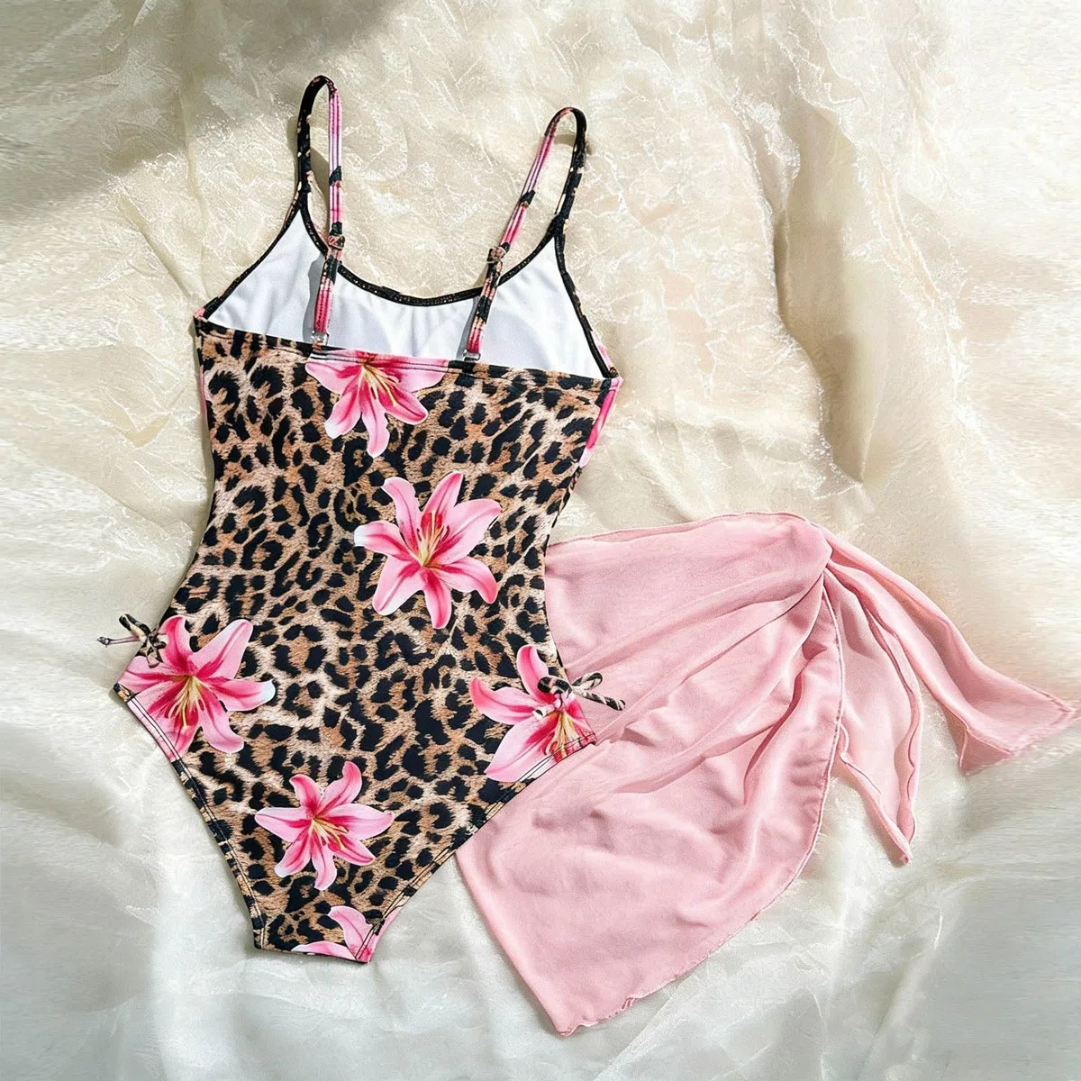 Generico Costume Intero Bambina 7-12 Anni Piscina Costume da Bagno Intero Bambina Nuoto Leopardato con Spalline Costumi da Bagno Interi Mare Monokini + Gonna Sportivo Spiaggia Swimsuit Estate