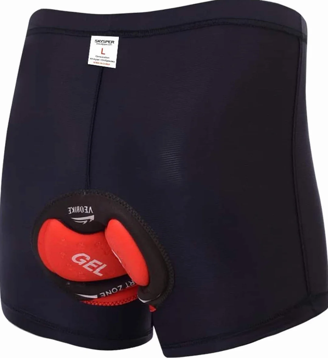 SKYSPER Pantaloncini da Ciclismo Uomo con Fondello in 3D Gel Intimo Pantaloncini Corti per Bici Boxer da Ciclismo Asciugatura Rapida e Traspirante