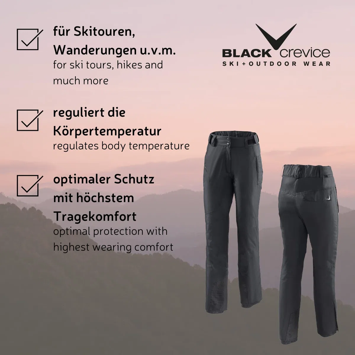 Black Crevice - Skihose, Pantaloni da Sci Donna