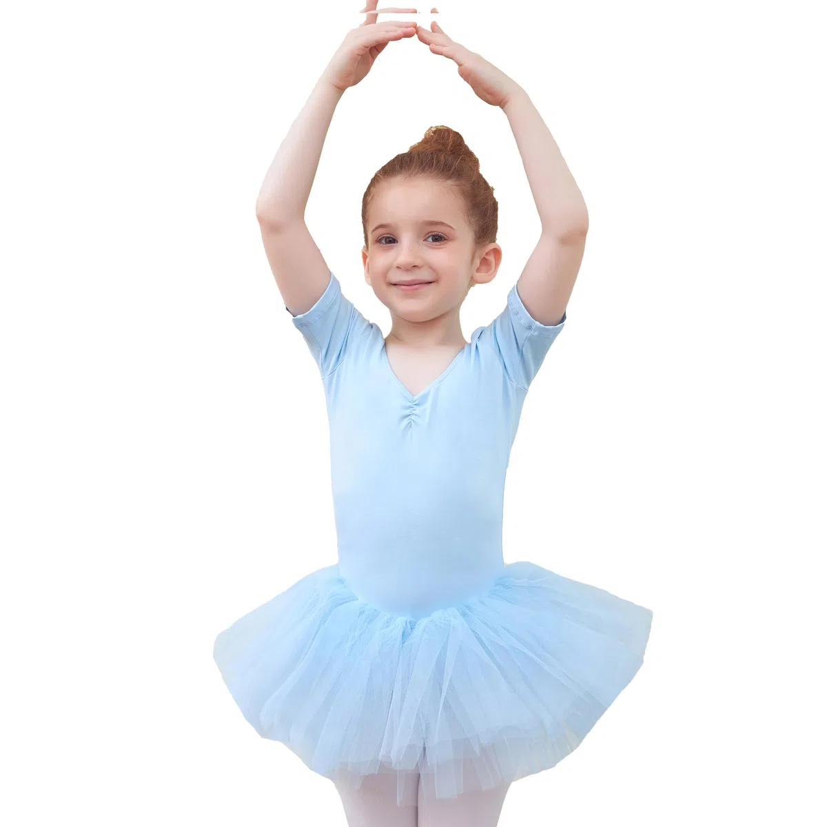 Ragazza Vestito da Balletto Cotone Balletto Leotard Danza Tutu Body Ginnastica Cotone Costume Vestito Body con Gonna tutù