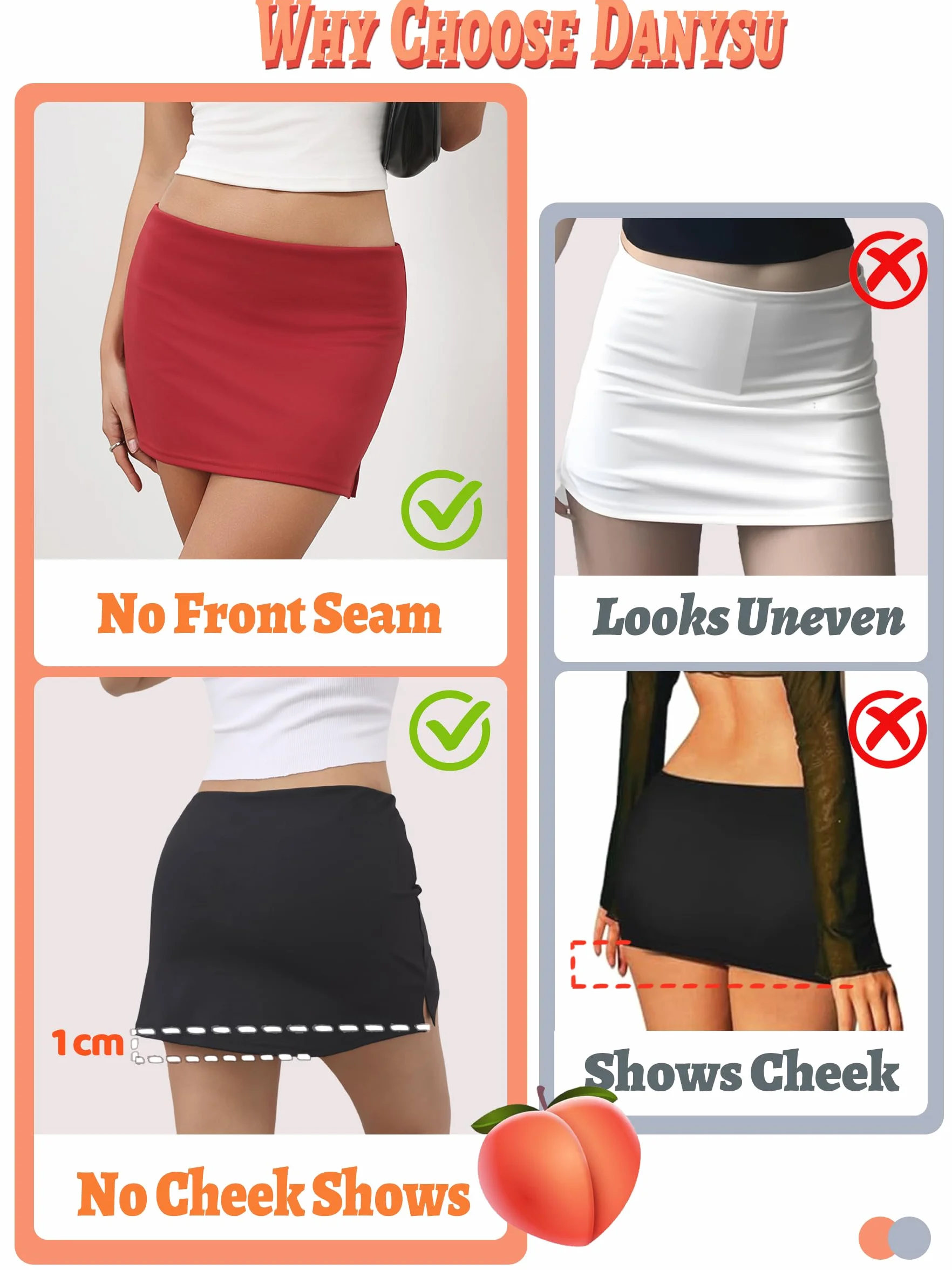 Danysu Mini Skorts Elastico Gonna a Vita Bassa con Pantaloncini Spacco Laterale 2025 Abiti Sportivi Quotidiani