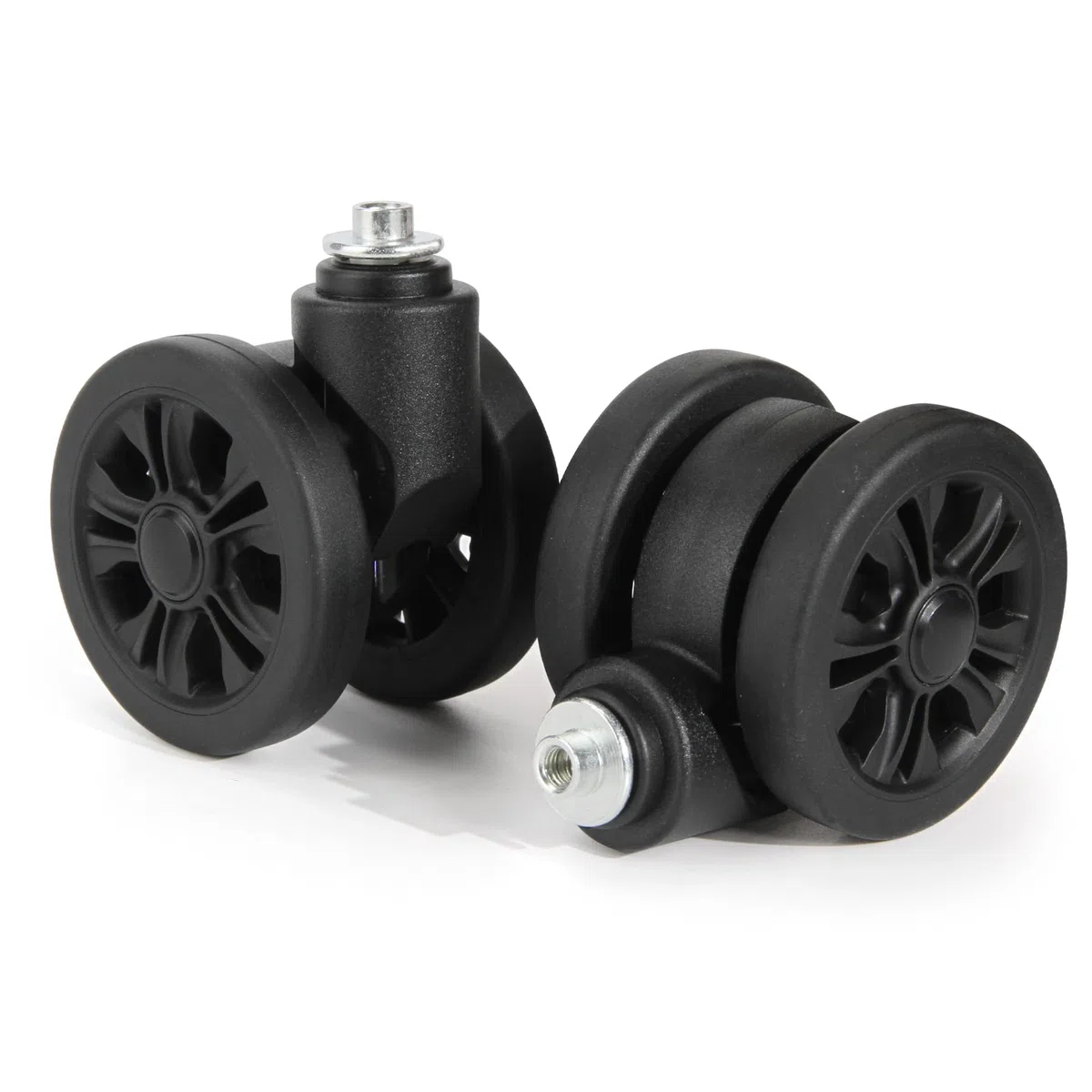2 Pezzi Ruote di Ricambio per Valigie, 55 mm Universali Ruote di Ricambio Bagagli Kit per la Maggior Parte Delle Riparazioni Fai da te di Valigie(Nero)