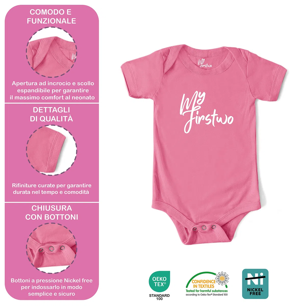 Body Neonata Perfetta Come lo Zio - Body Divertente Bimba a Manica Corta Bimba 100% Cotone Morbido e Traspirante, Simpatica Idea Regalo Baby Shower