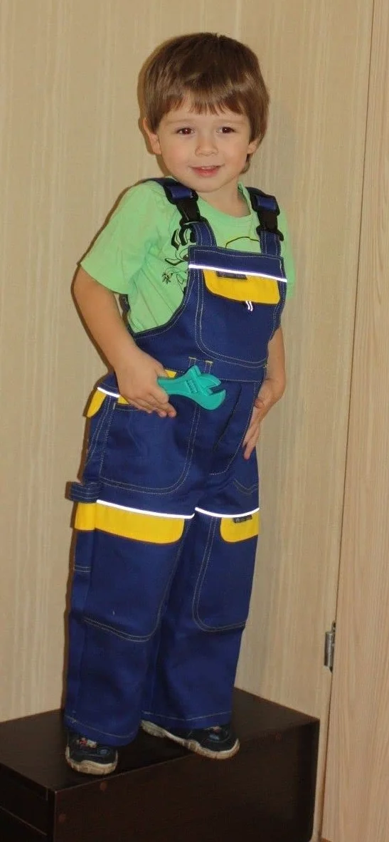 Bavaglino per bambini e bretelle Salopette per bambini pantaloni da lavoro tuta per bambini, 100% cotone abbigliamento professionale