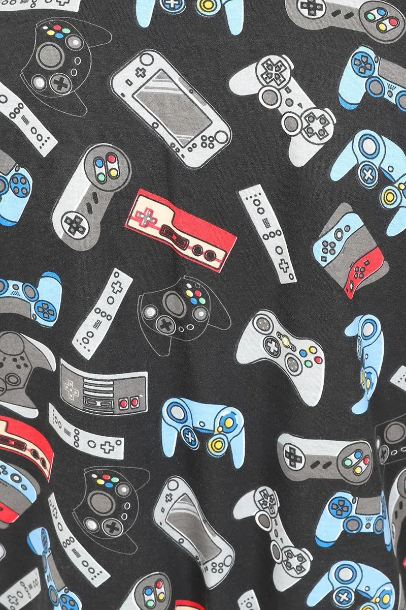 Ragazzi Gamer Controller Videogioco Gioco Tuta da Gioco Nero Blu