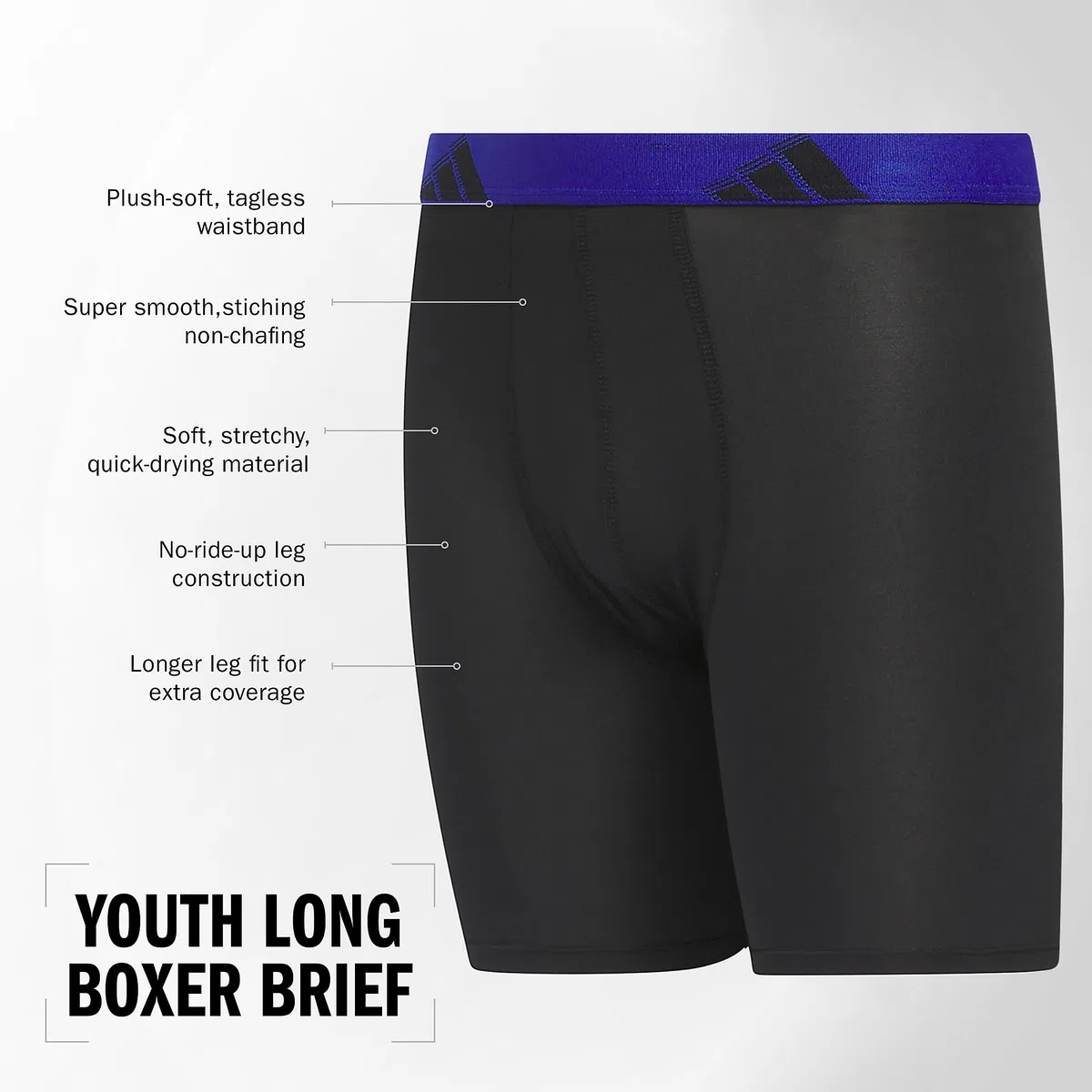 adidas Kids-Boy's Performance Boxer Briefs Underwear (4-Pack) Boxer Breve Intimo Bambini e Ragazzi (Pacco da 4)