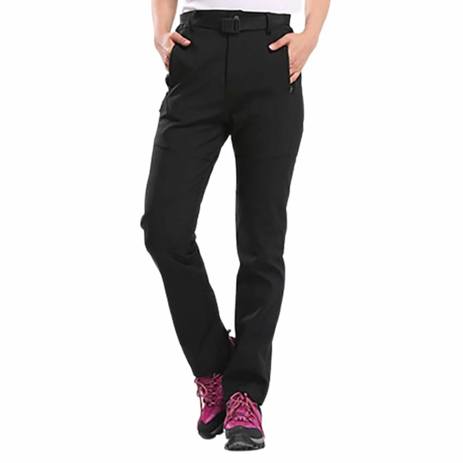 Generisch Pantaloni da trekking da donna, impermeabili, in softshell, imbottiti, da trekking, in softshell, termici, per attività all'aperto, da snowboard, da sci, da caccia, con tasche