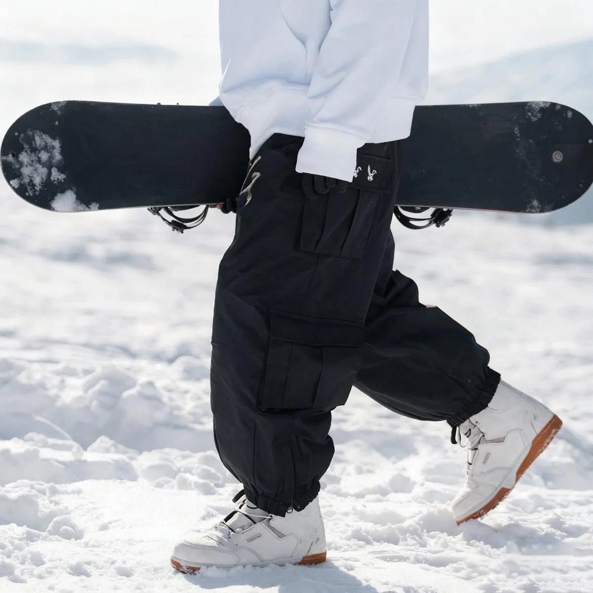 Generisch Pantaloni da sci unisex, impermeabili, in softshell, invernali, con calda imbottitura, per snowboard, per esterni, oversize, da trekking