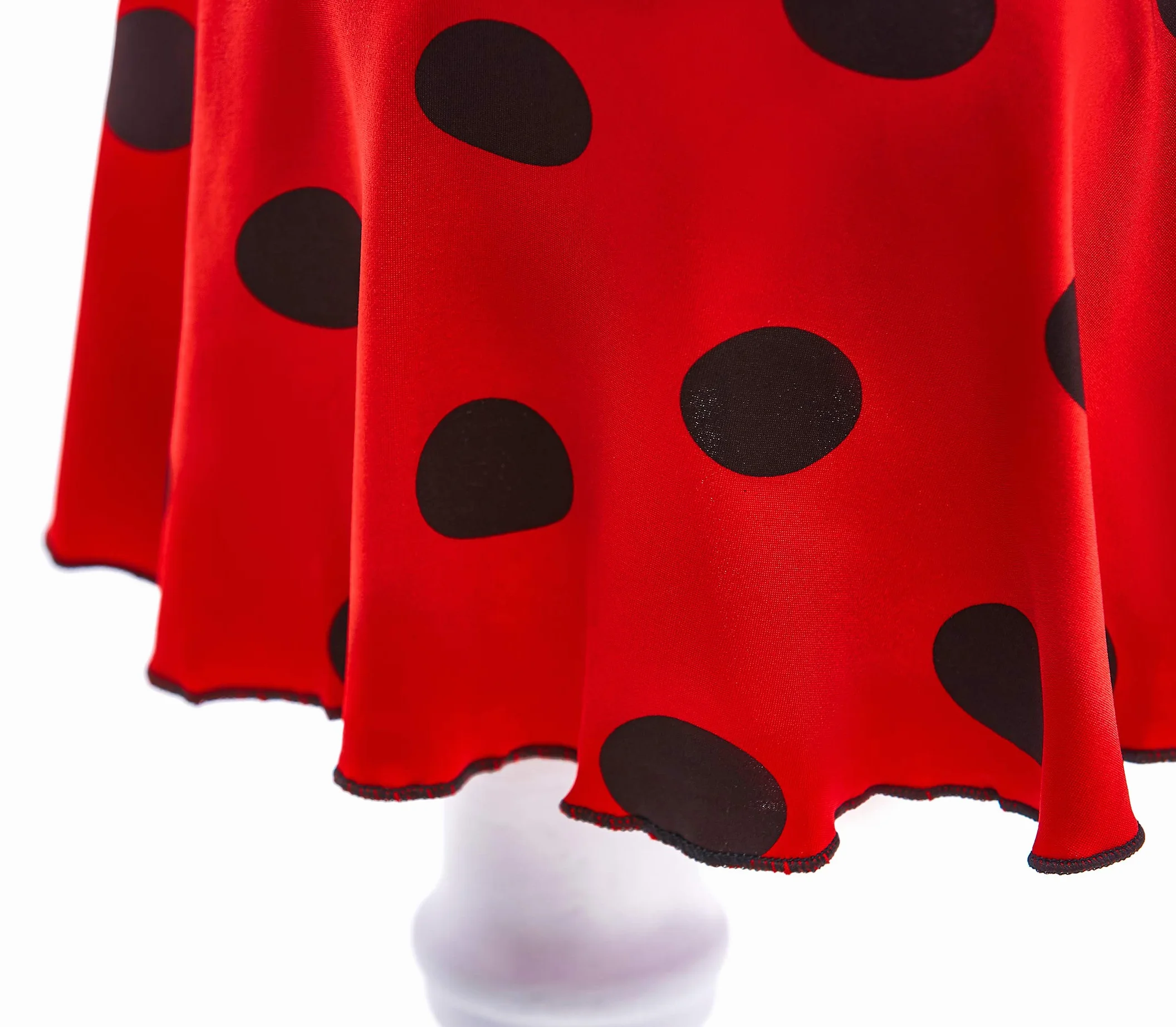 Lito Angels - Costume da Bagno Intero Ladybug Coccinella per Bambine, Pois Rossi, Monospalla con Gonna, Taglia