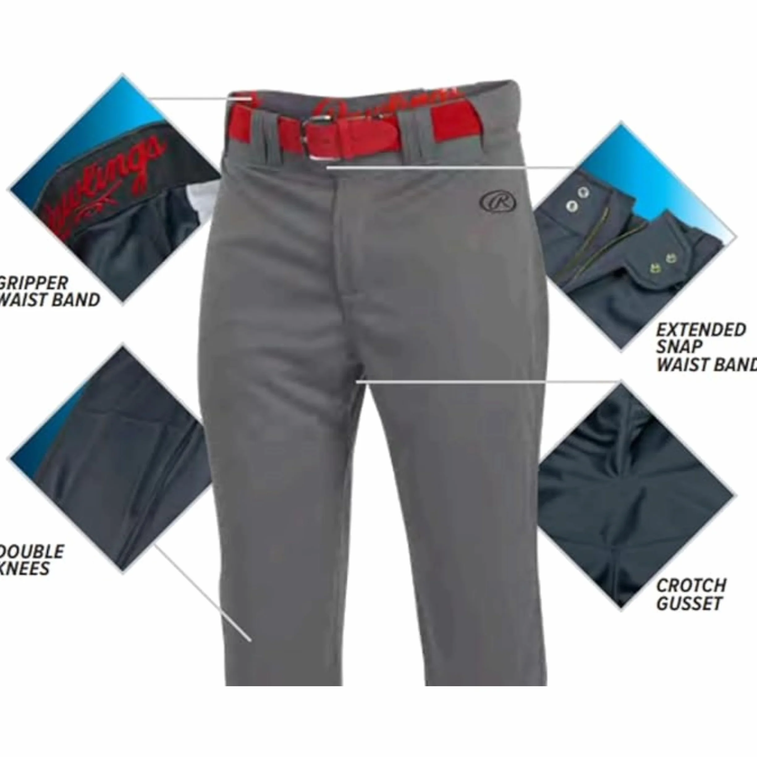 Rawlings Launch Series Game/Practice Baseball Pant Youth Piped Pants
