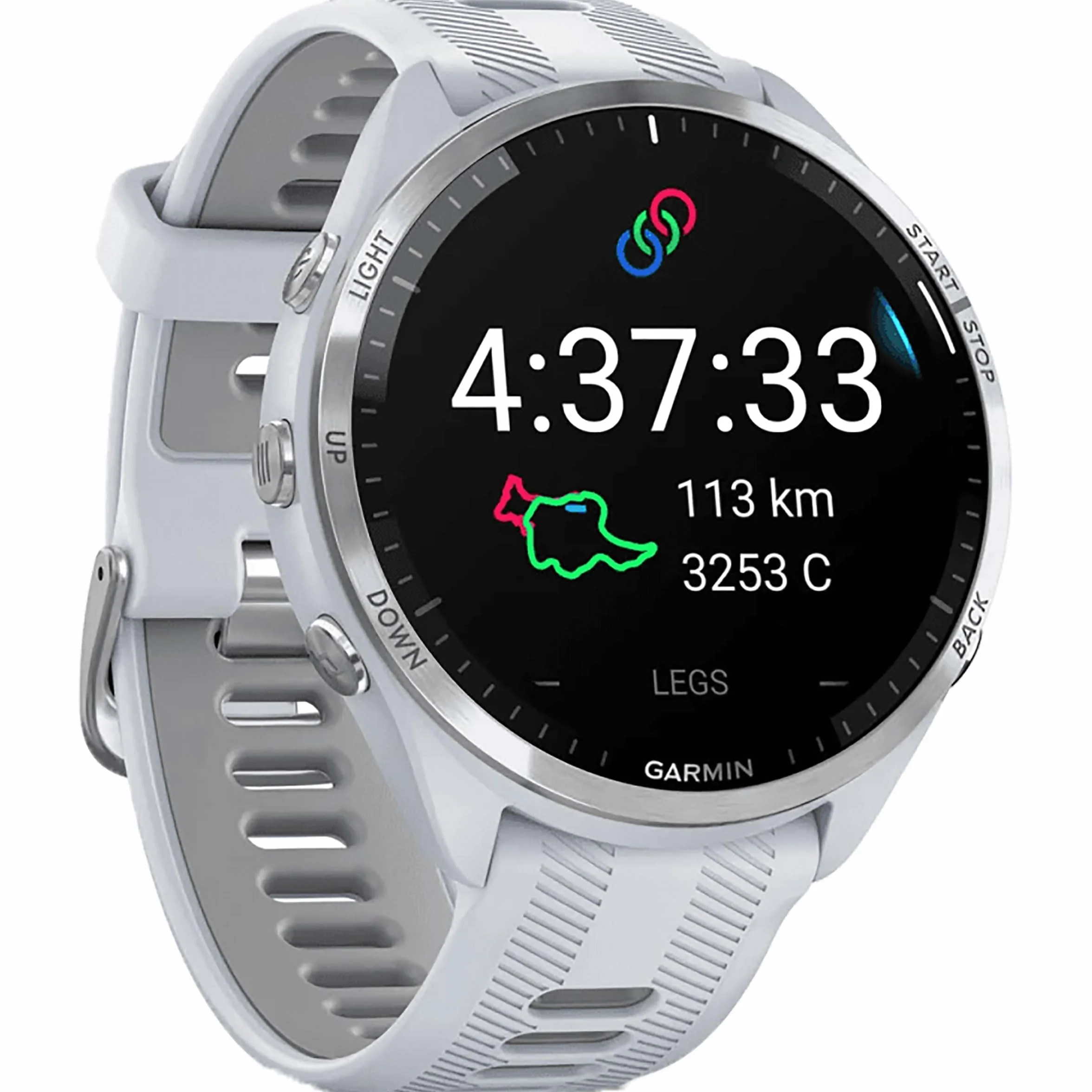 Garmin Forerunner 965 Quartz Smartwatch per Unisex, Whitestone/Grigio Polvere