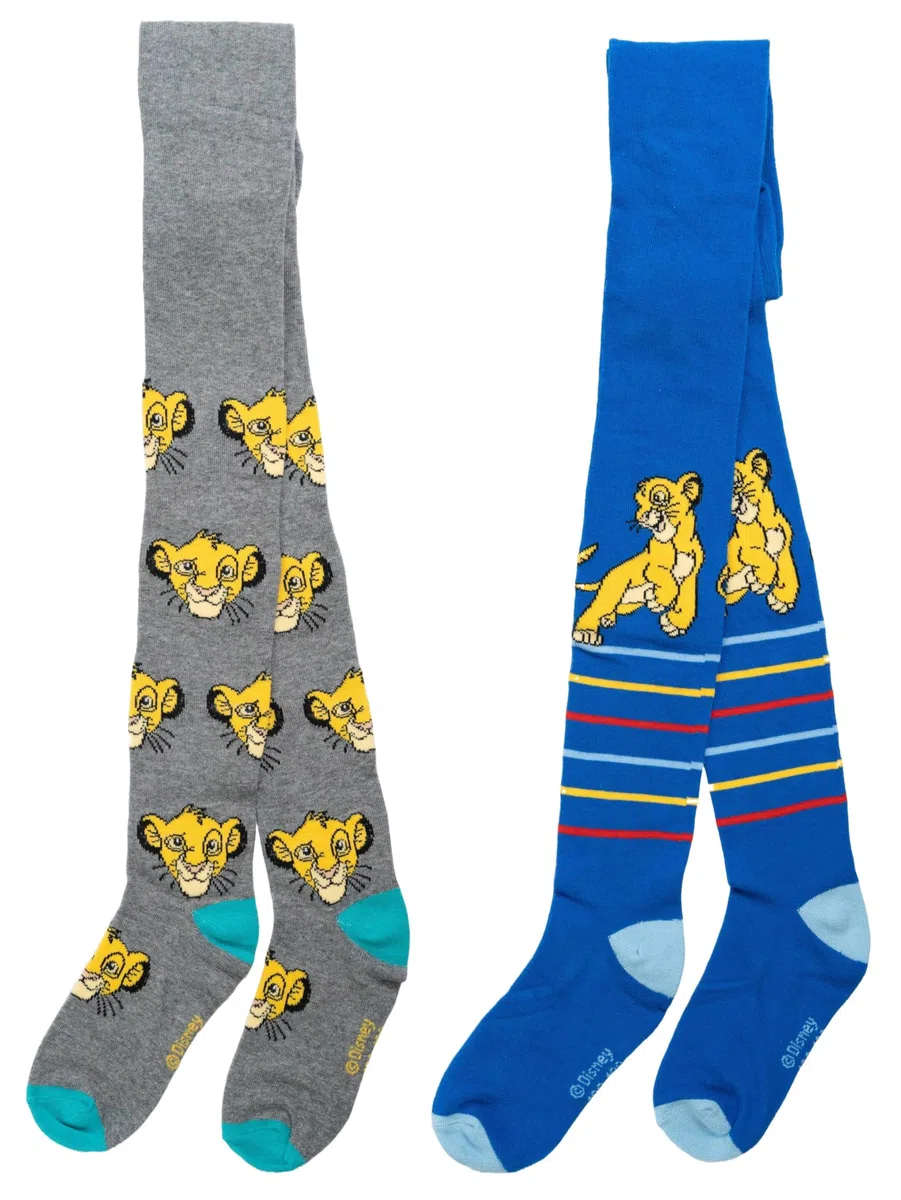 United Labels Disney Il re dei leoni Collant per ragazzi – Simba Bambini Collant a maglia per bambini Grigio Blu (confezione da 2)