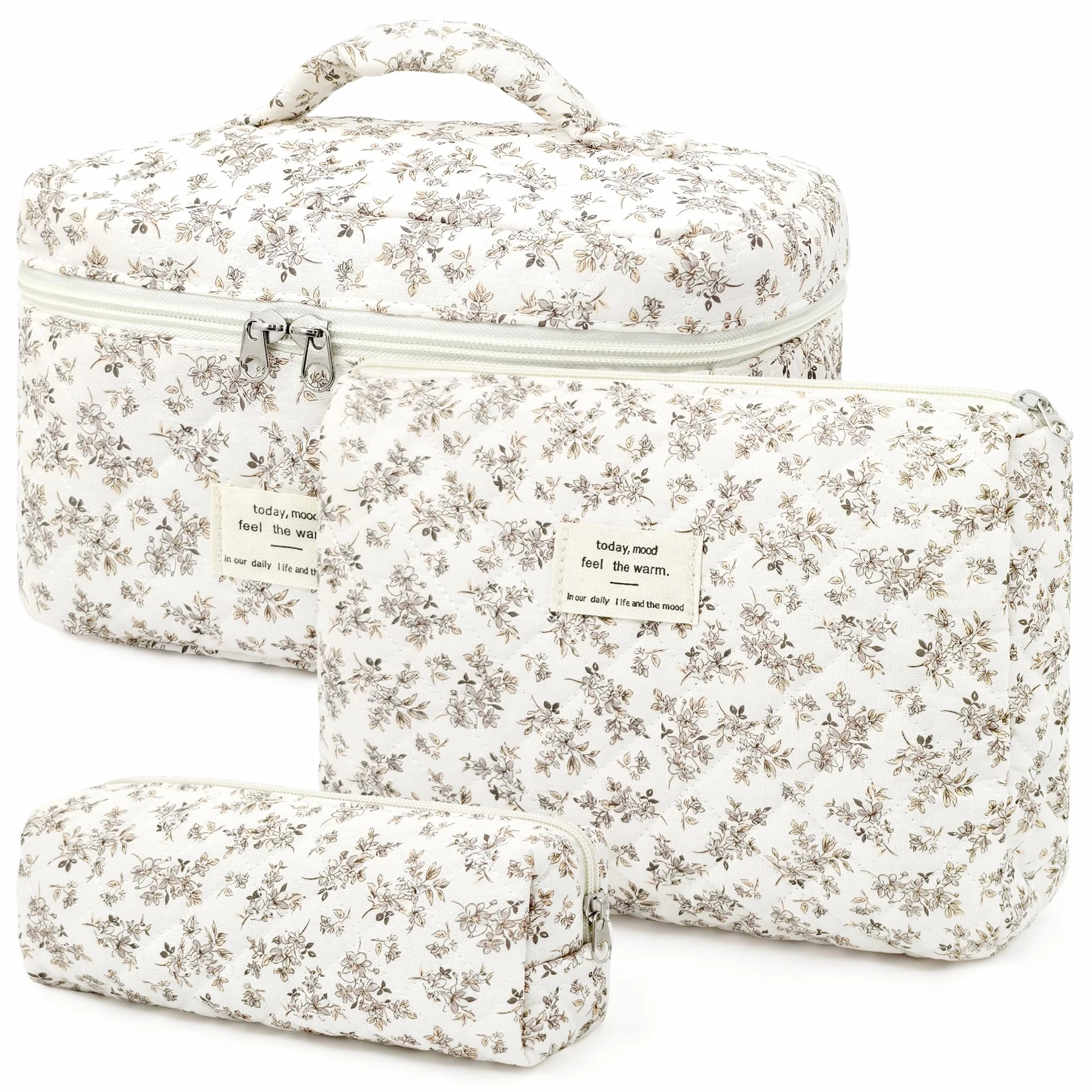 YMIFEEY Set di 3 trousse da toilette per donna - Grande e piccola - Trousse per trucchi - Trousse da toilette - Trousse da viaggio - Organizer per donna
