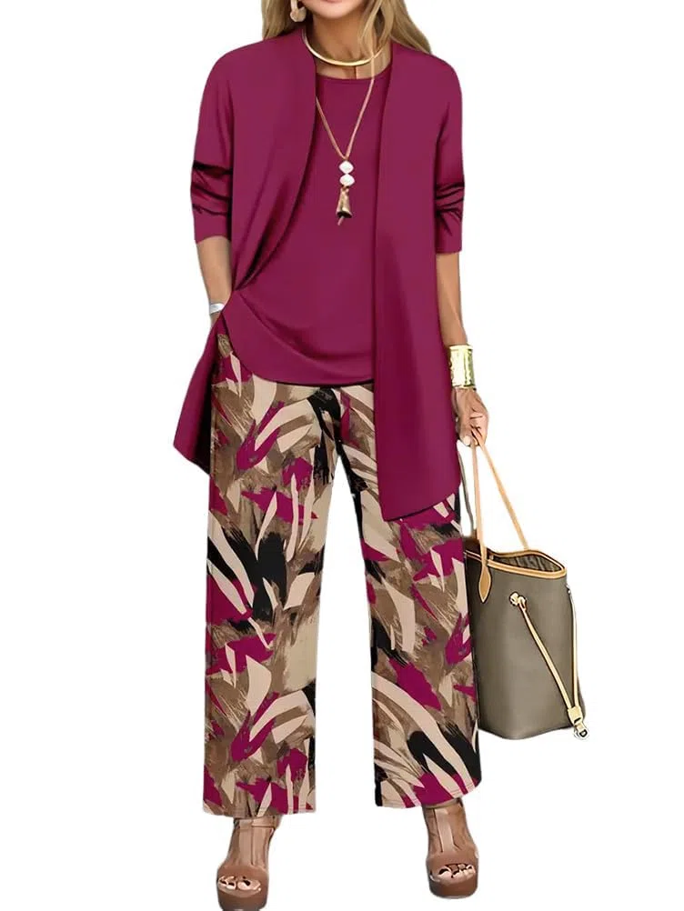 shownicer Completo Donna Elegante Tailleur 3 Pezzi Set Completi di Pantaloni Casual Completo da Cerimonia Set per Business e Matrimoni