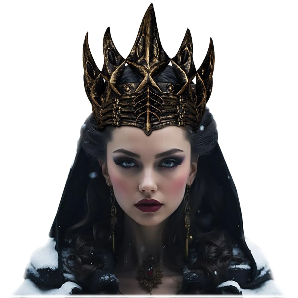 keland Corona di Corvo Headpiece Corona Gotica Corona di Halloween per Donna Uomo (Oro)