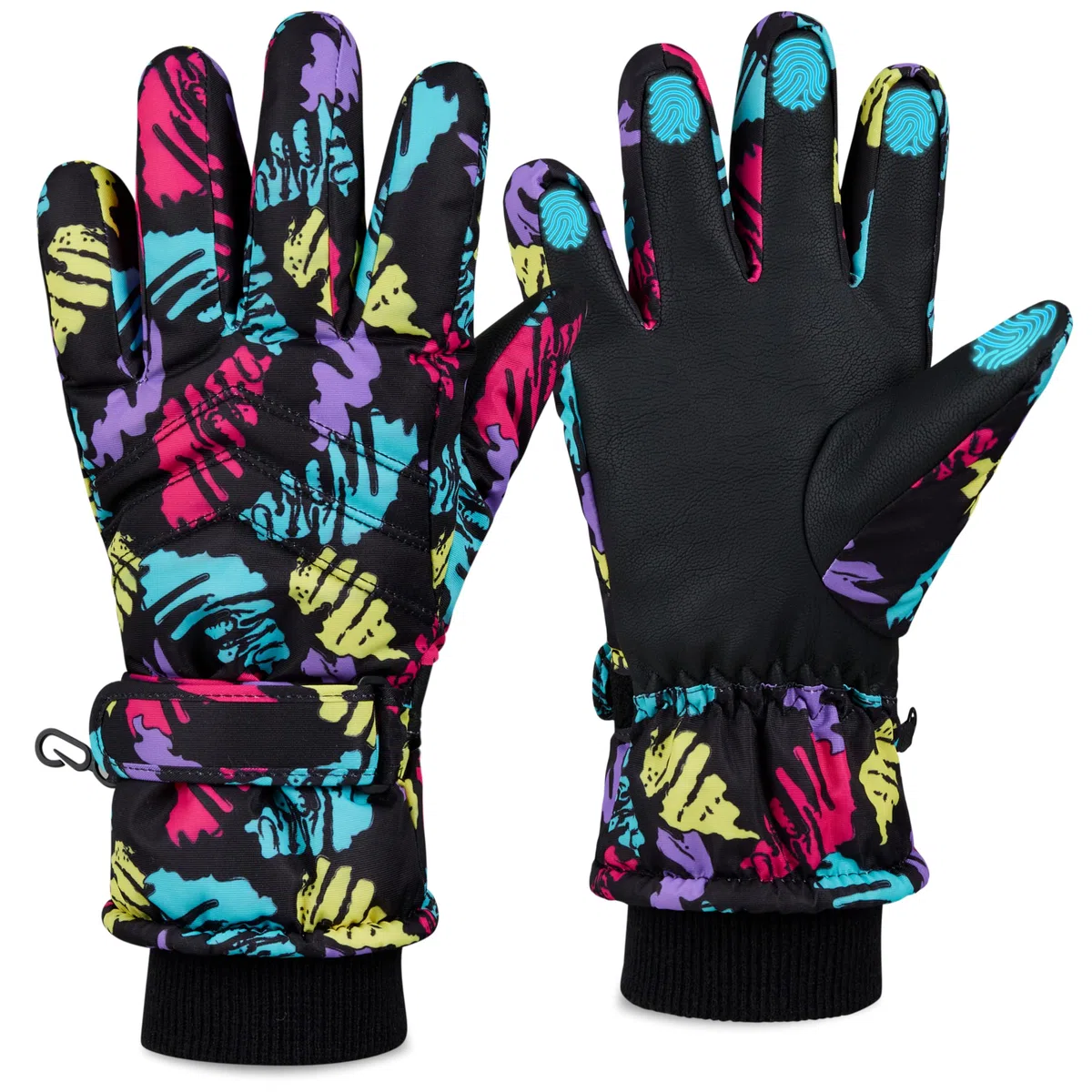 CityComfort Guanti da Sci per Bambine e Ragazze - Guanti Invernali Termici Impermeabili con Touch Screen per Neve Guanti Snowboard Freddo 6-15 Anni