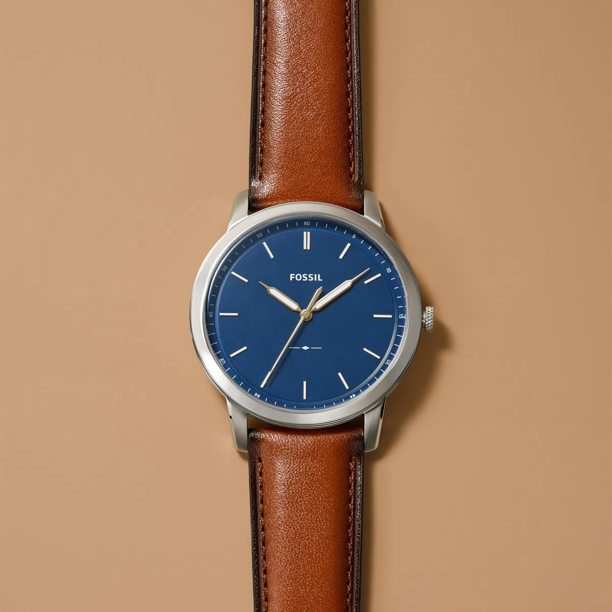 Fossil Minimalist orologio da uomo, movimento al quarzo con bracciale in acciaio o cinturino in pelle