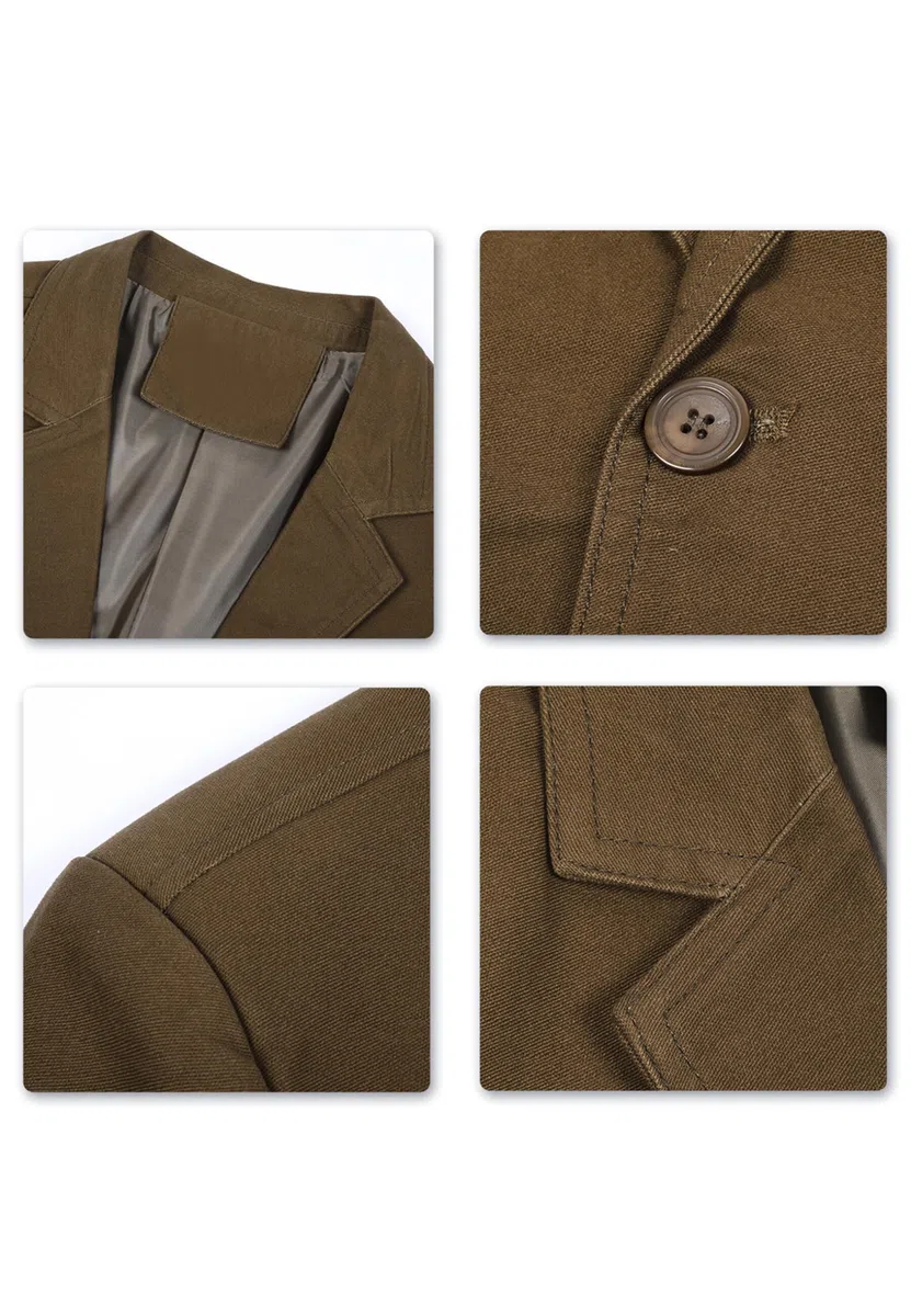 Allthemen Blazer da Uomo Casual Giacca Slim Fit Giacche in Cotone Monopetto a Due Bottoni Blazer Elegante Tinta Unita