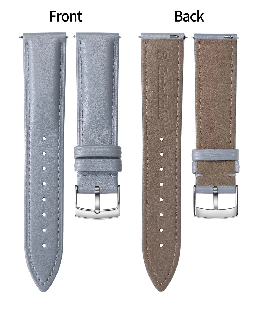 BINLUN Cinturino per Orologi in Pelle 22mm 21mm 20mm 19mm 18mm 16mm 14mm 12mm Multicolore Pelle Cinturino per Uomo Donna Cinturino di Ricambio a Sgancio Rapido con Argento Fibbia per Smartwatch