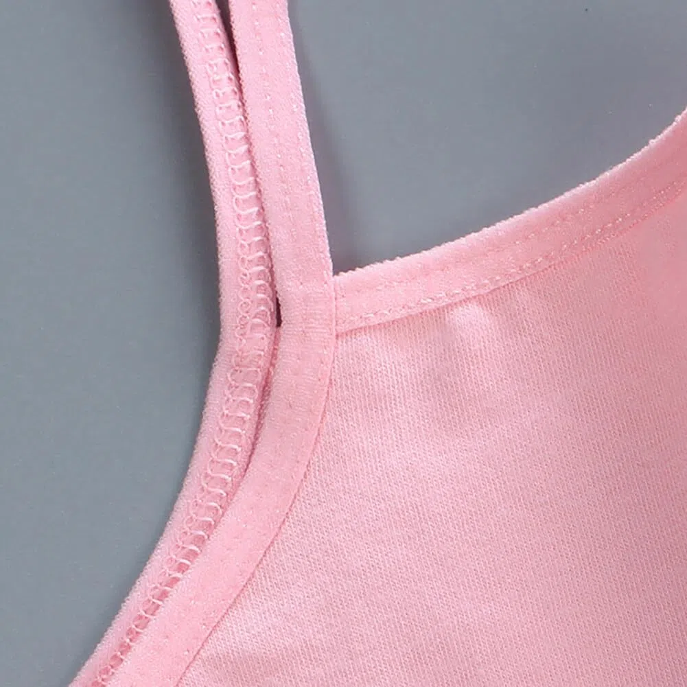 4Pcs Reggiseno in Cotone Bustier Sportivo Solido per Ragazze 8-12 Anni