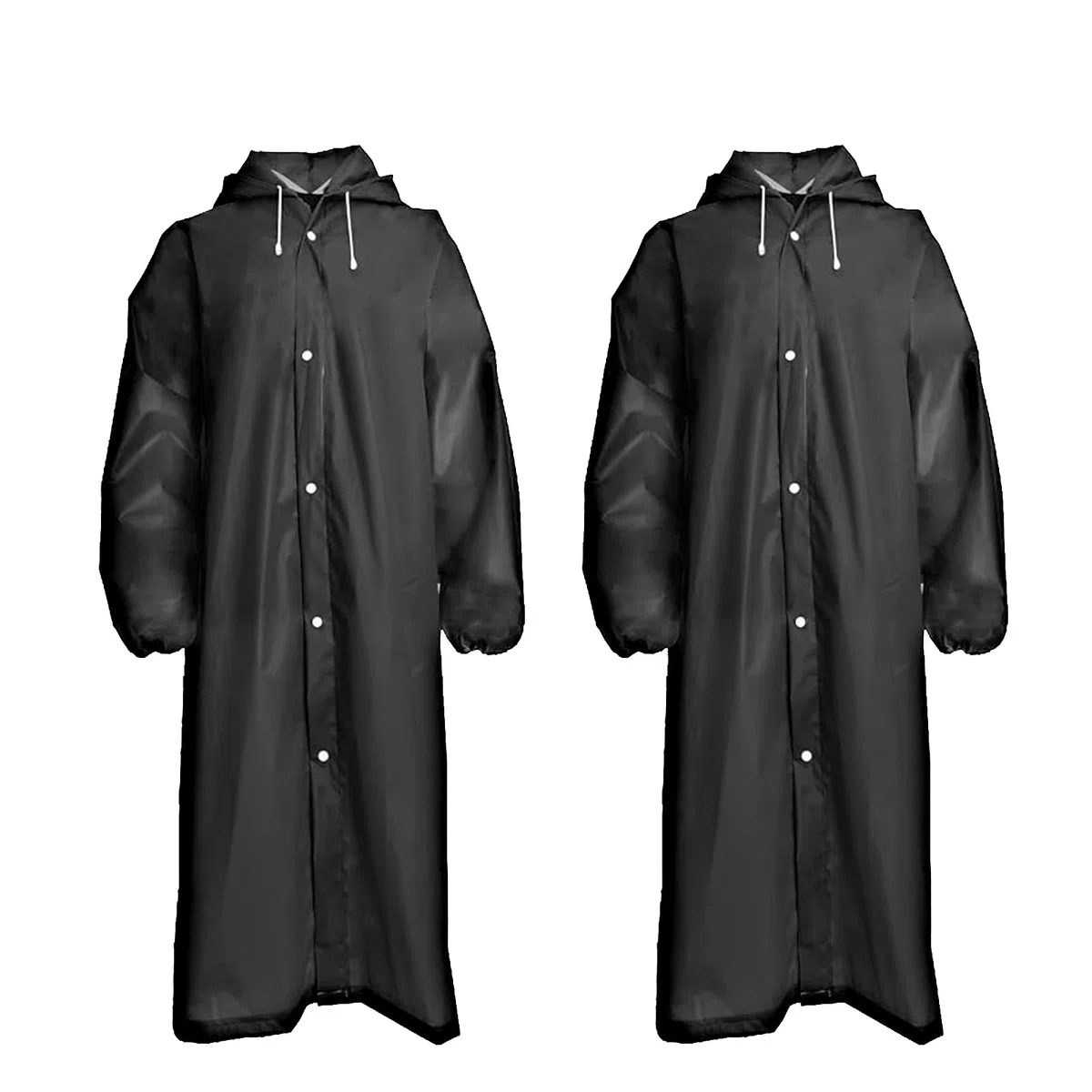 2 Pezzi Mantella Antipioggia, Portatile Poncho Antipioggia, Riutilizzabile Poncho Pioggia, per Escursionismo, Campeggio, Ciclismo, Pesca (Nero)