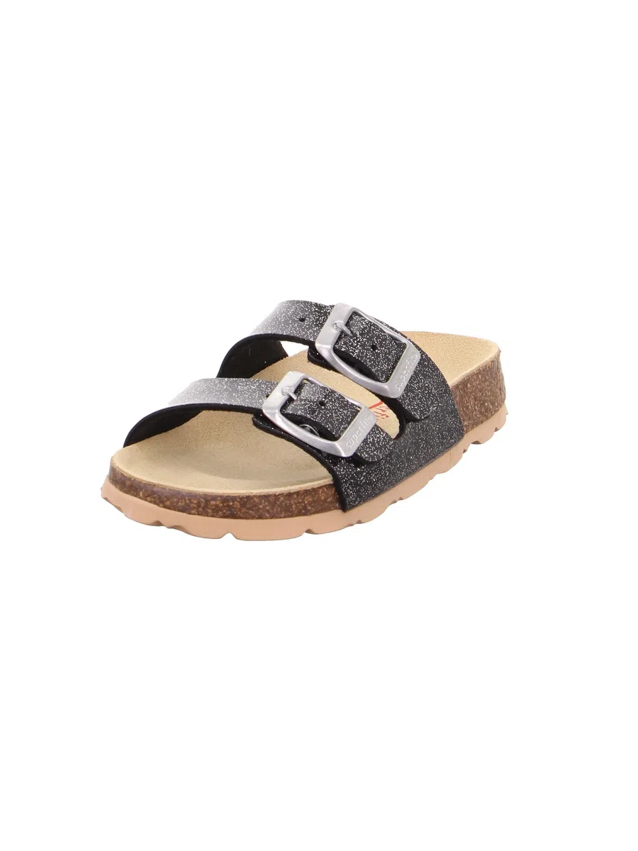 Superfit Fussbettpantoffel 800111, Pantofole Bambini e ragazzi, Nero/Silver 111, 31 EU