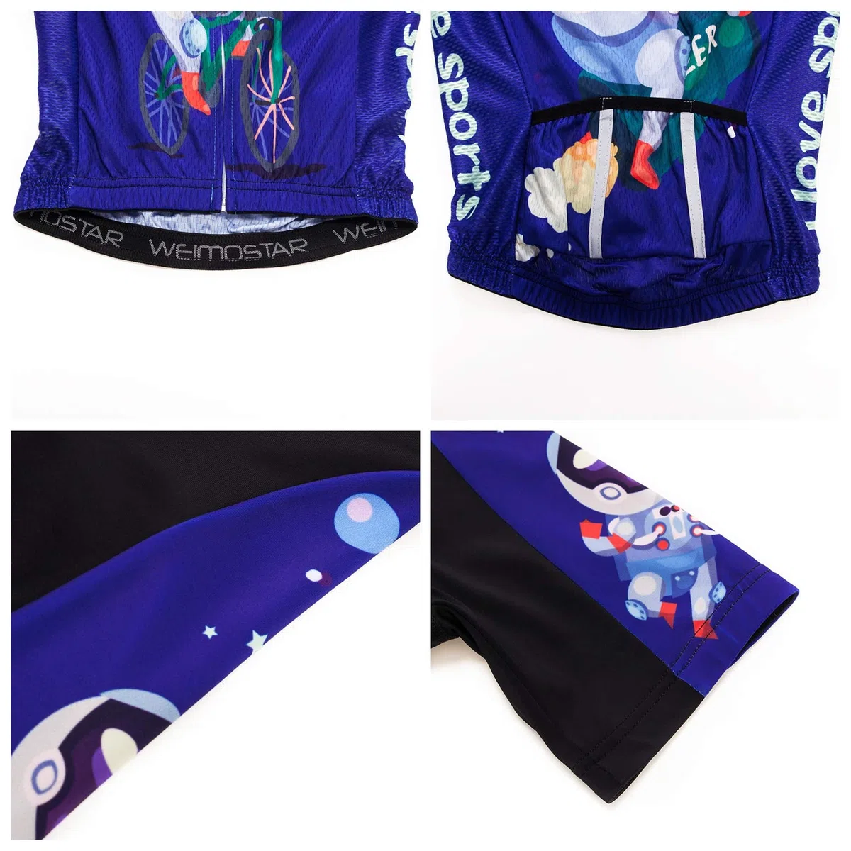 Weimostar Ciclismo Jersey Shorts Set Completo Imbottito Bambino Bicicletta Top Shirt Mountain Bike Equitazione