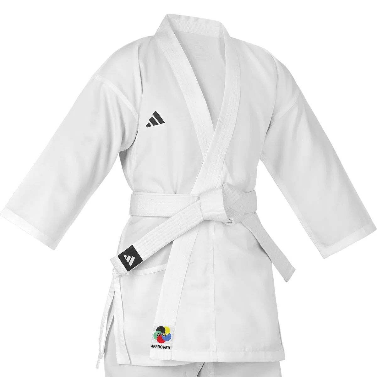 adidas Karate Gi - Tuta da karate, uniforme da allenamento per studenti e sparring, con elastico in vita, 100% poliestere, inserti in rete, traspirante, con cintura, 100 cm - 190 cm