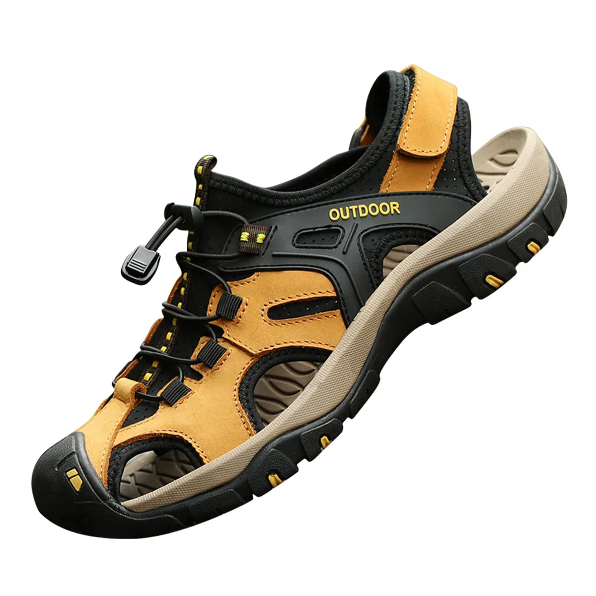 MGGMOKAY Sandali Sportivi da Uomo in Pelle Escursionismo Trekking Sandals Passeggio Estivi All'aperto Casual Traspirante Spiaggia Sandaletti