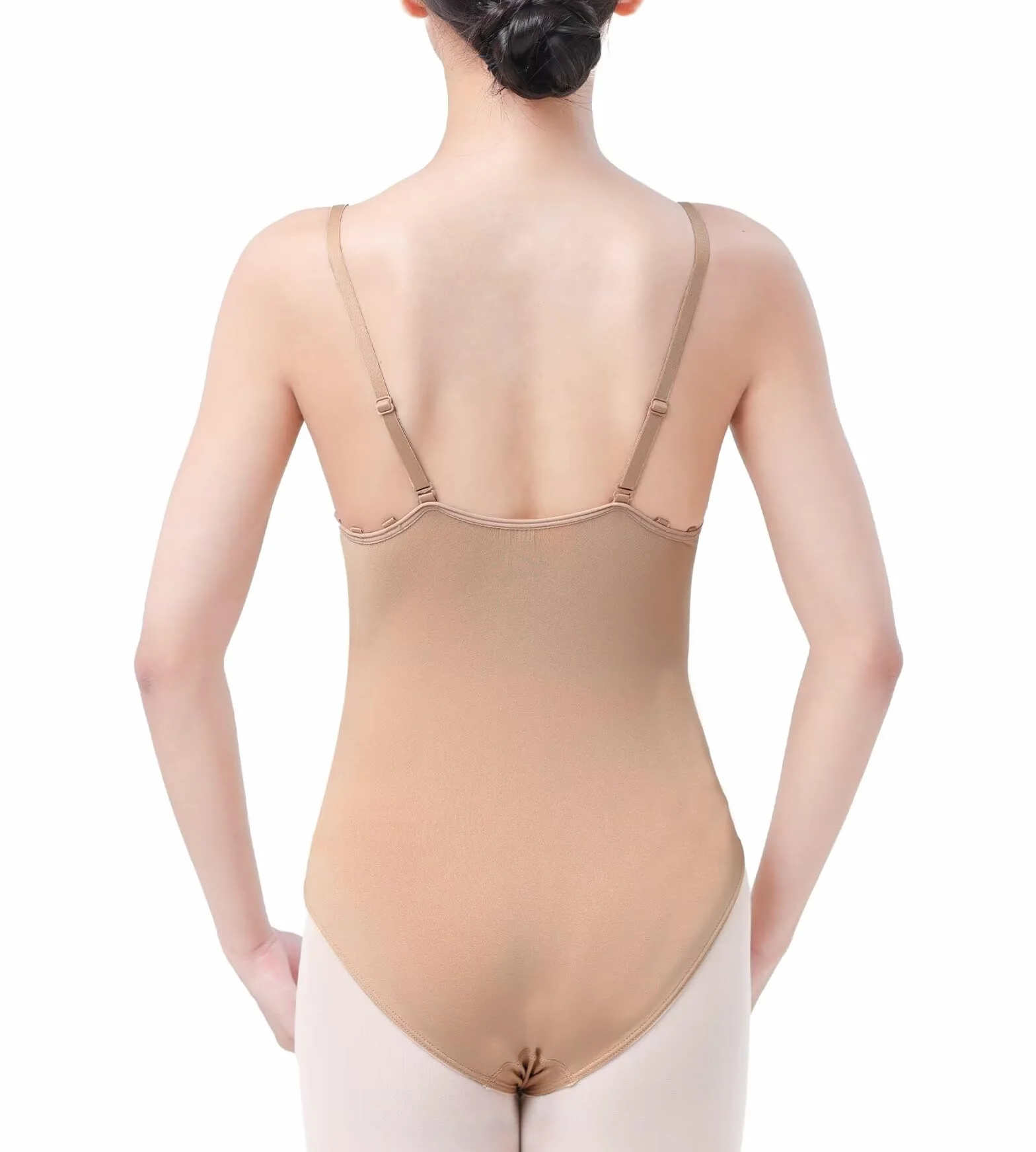 Balletto Body da Danza Classica con Spalline Regolabili Color Carne Camisole Body Danza per Donna