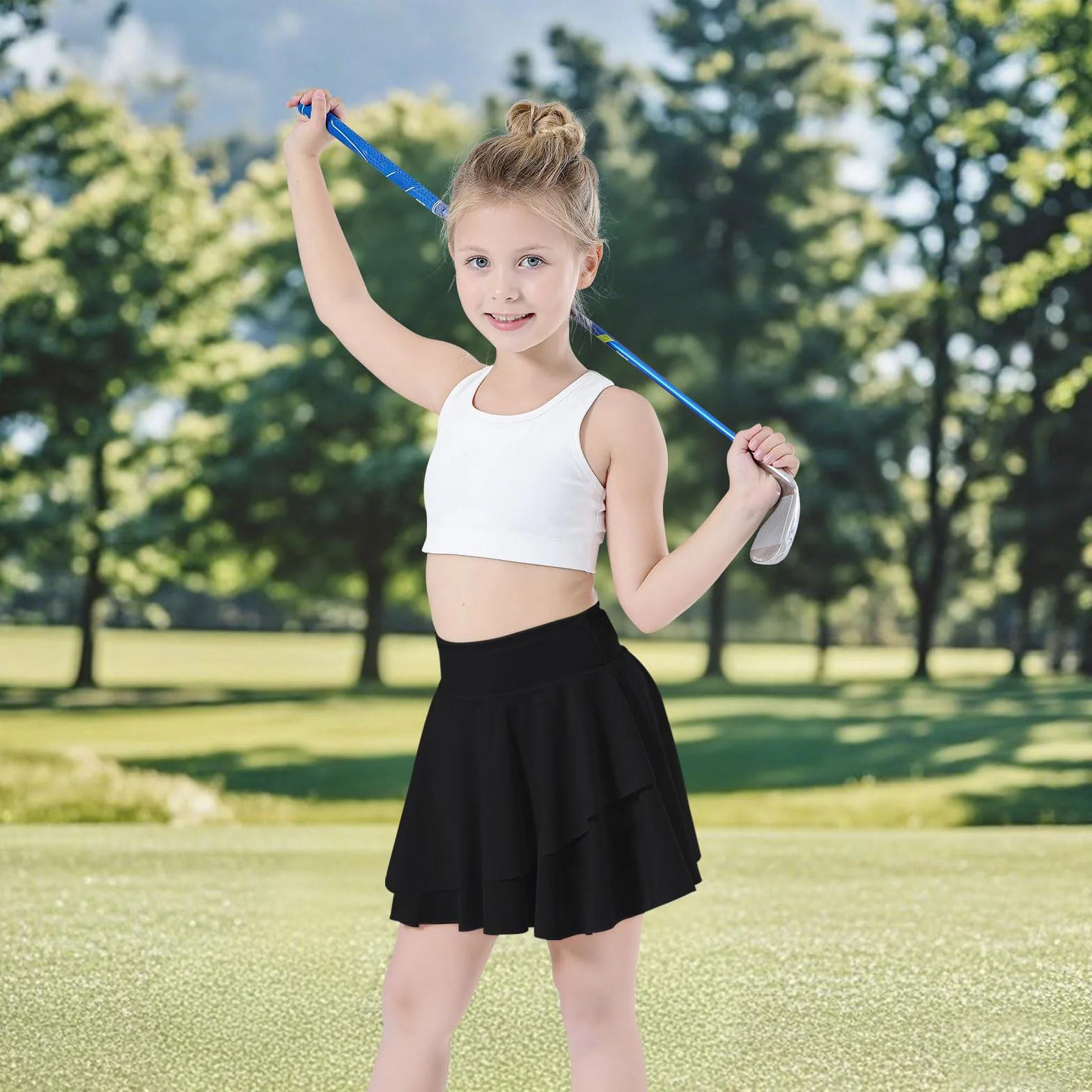 Bezioner Gonna Tennis Ragazze con Tasche e Pantaloncini Gonne Pantalone Sportiva A Pieghe Gonnellino Tennis Gonna Uniforme Scolastica
